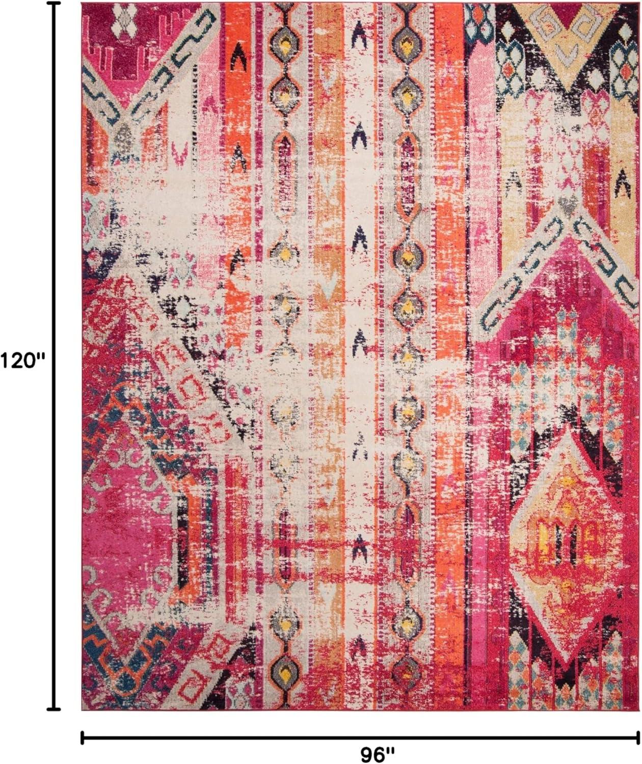 image:imageSAFAVIEH Monaco Collection Area Rug 51 x 77 Multi Boho Chic Tribal Distressed Design NonShedding amp Easy Care Ideal for High Traffic Areas in Living Room Bedroom MNC222FMagentaMulti