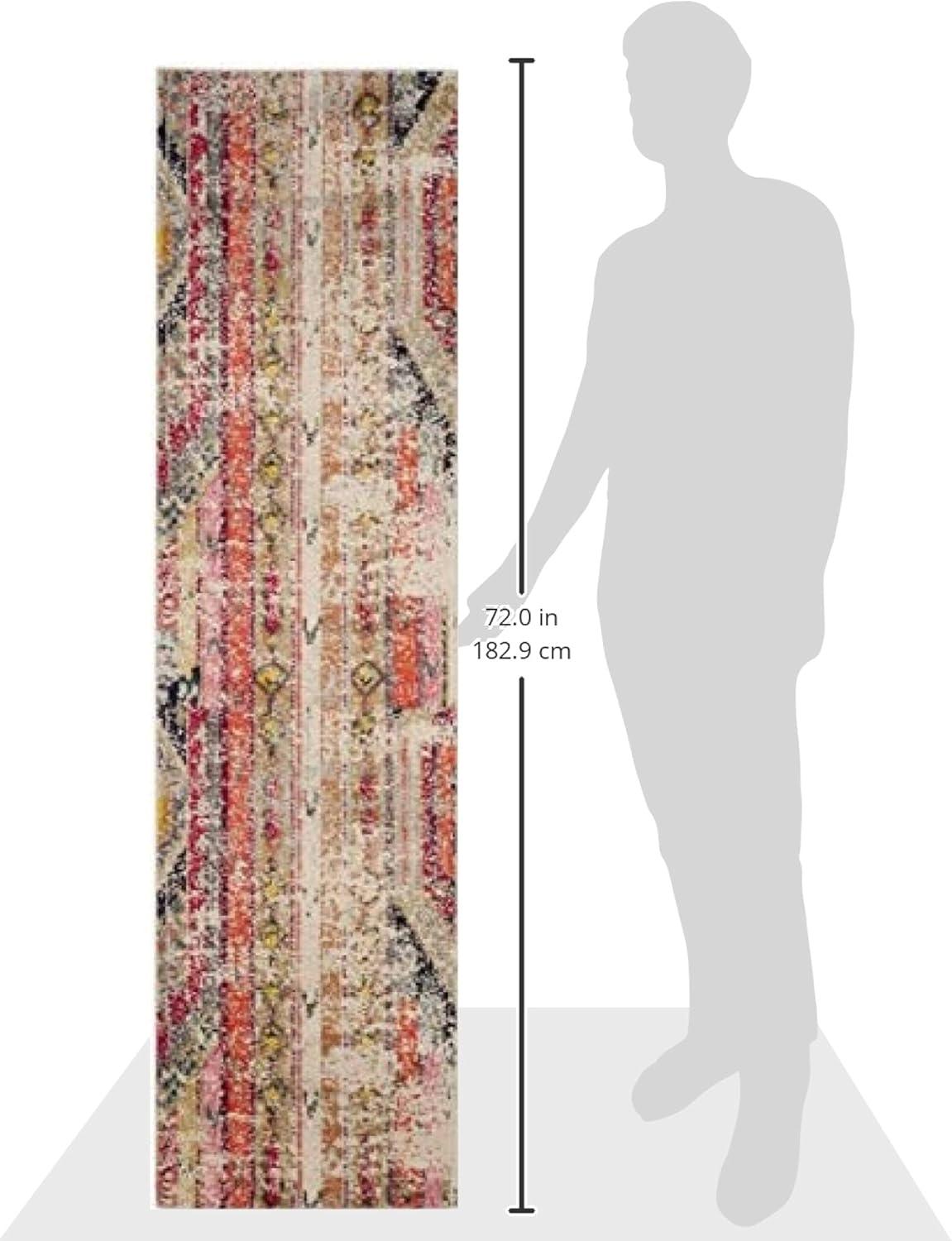 image:imageSAFAVIEH Monaco Collection Area Rug 51 x 77 Multi Boho Chic Tribal Distressed Design NonShedding amp Easy Care Ideal for High Traffic Areas in Living Room Bedroom MNC222FLight GreyMulti