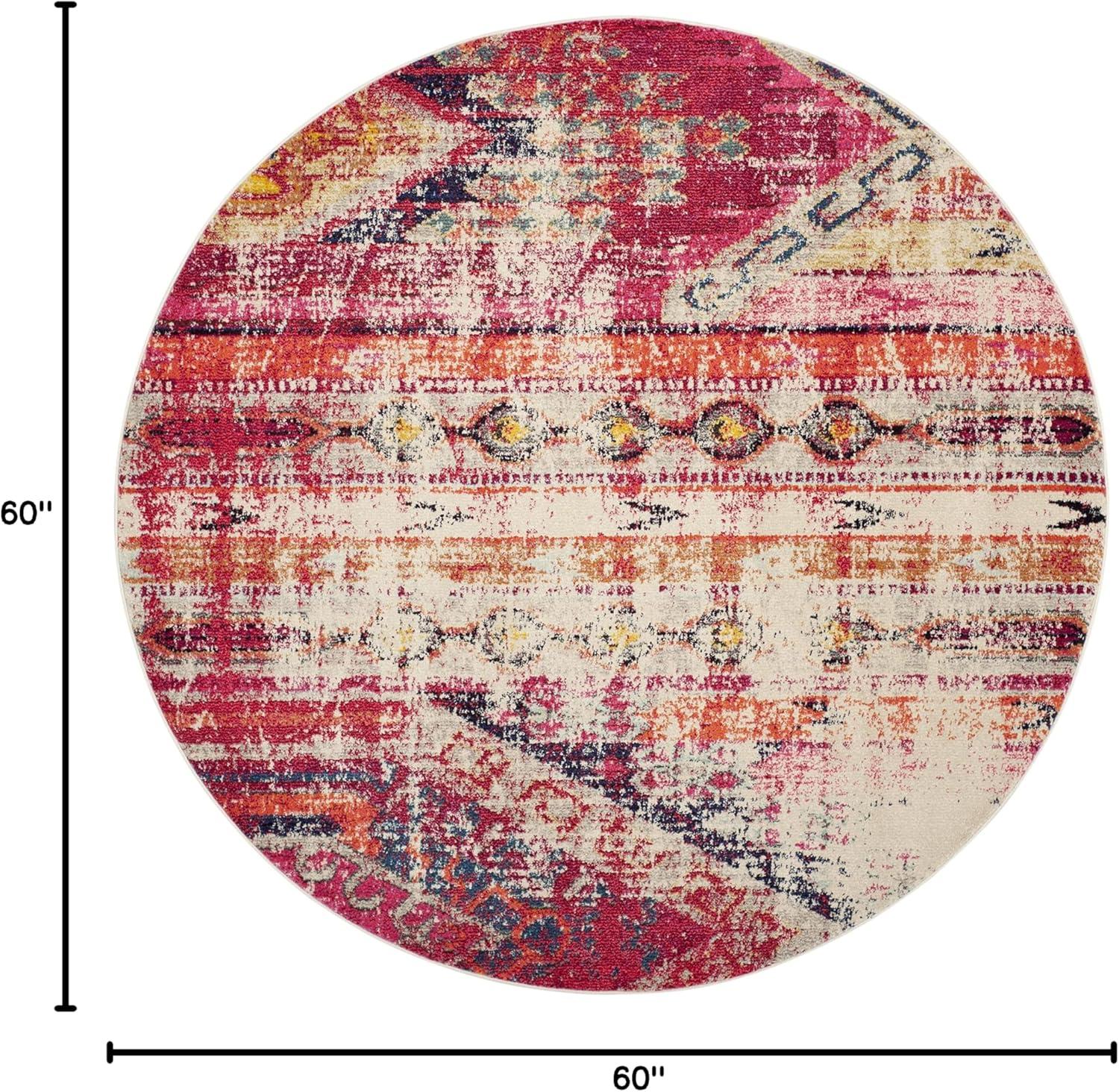 image:imageSAFAVIEH Monaco Collection Area Rug 51 x 77 Multi Boho Chic Tribal Distressed Design NonShedding amp Easy Care Ideal for High Traffic Areas in Living Room Bedroom MNC222FMagentaMulti