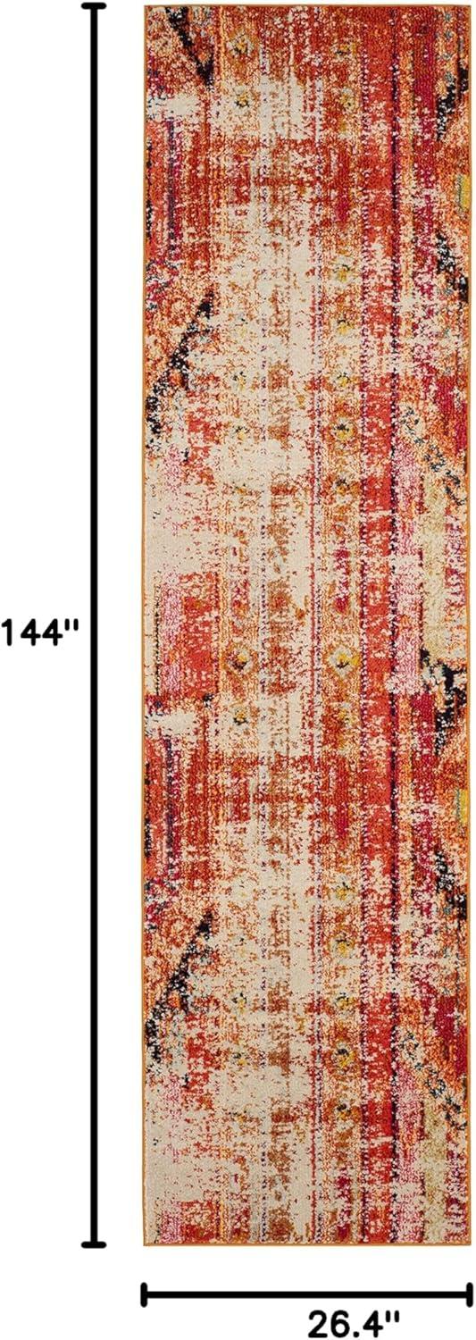 image:imageSAFAVIEH Monaco Collection Area Rug 51 x 77 Multi Boho Chic Tribal Distressed Design NonShedding amp Easy Care Ideal for High Traffic Areas in Living Room Bedroom MNC222FOrangeMulti
