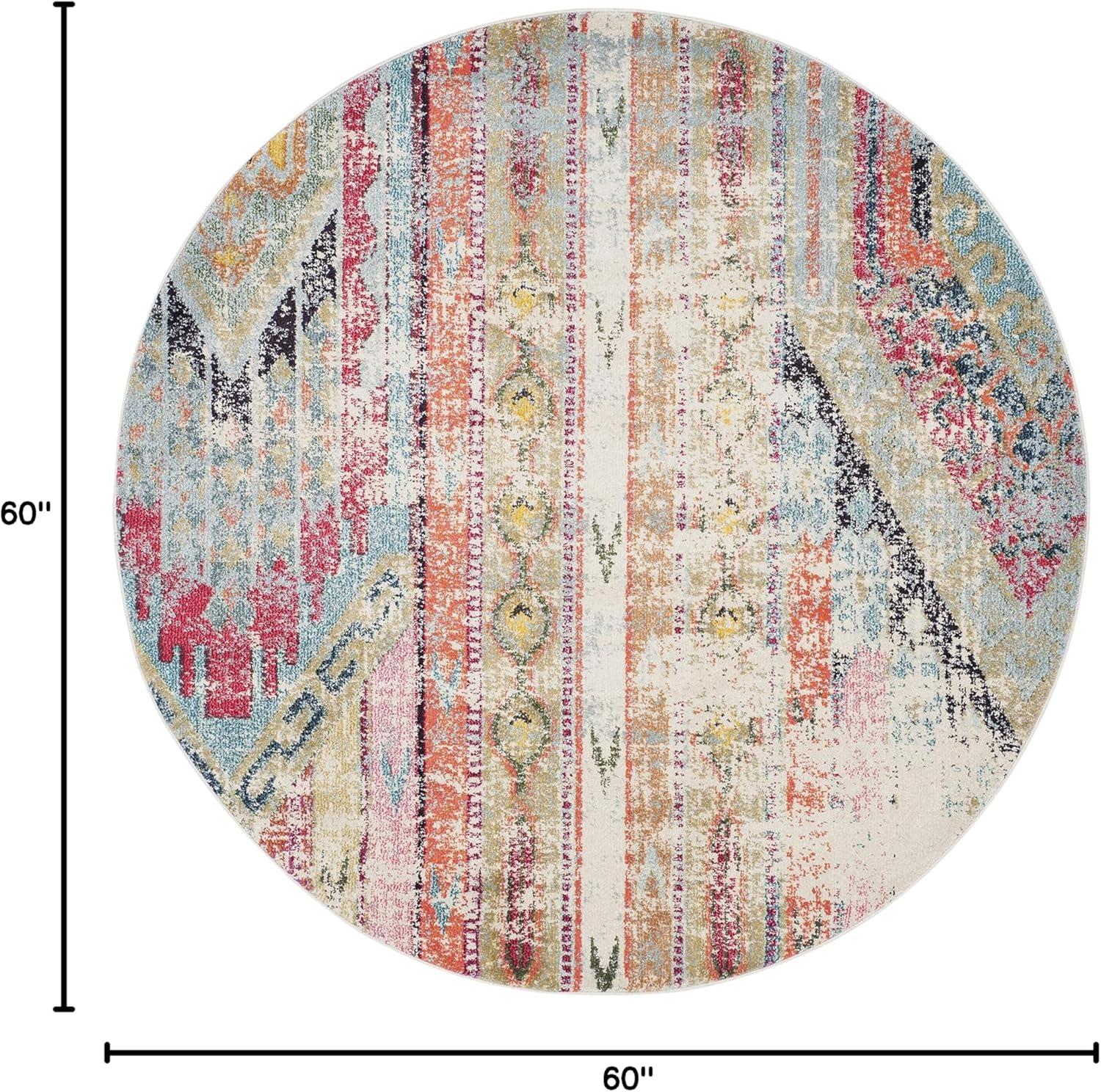 image:imageSAFAVIEH Monaco Collection Area Rug 51 x 77 Multi Boho Chic Tribal Distressed Design NonShedding amp Easy Care Ideal for High Traffic Areas in Living Room Bedroom MNC222FMulti Color