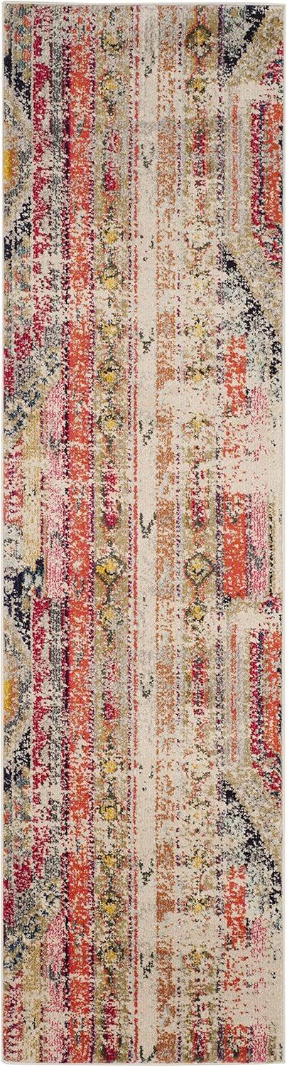 image:imageSAFAVIEH Monaco Collection Area Rug 51 x 77 Multi Boho Chic Tribal Distressed Design NonShedding amp Easy Care Ideal for High Traffic Areas in Living Room Bedroom MNC222FLight GreyMulti
