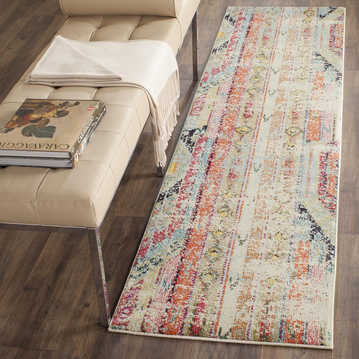 image:imageSAFAVIEH Monaco Collection Area Rug 51 x 77 Multi Boho Chic Tribal Distressed Design NonShedding amp Easy Care Ideal for High Traffic Areas in Living Room Bedroom MNC222FMulti Color