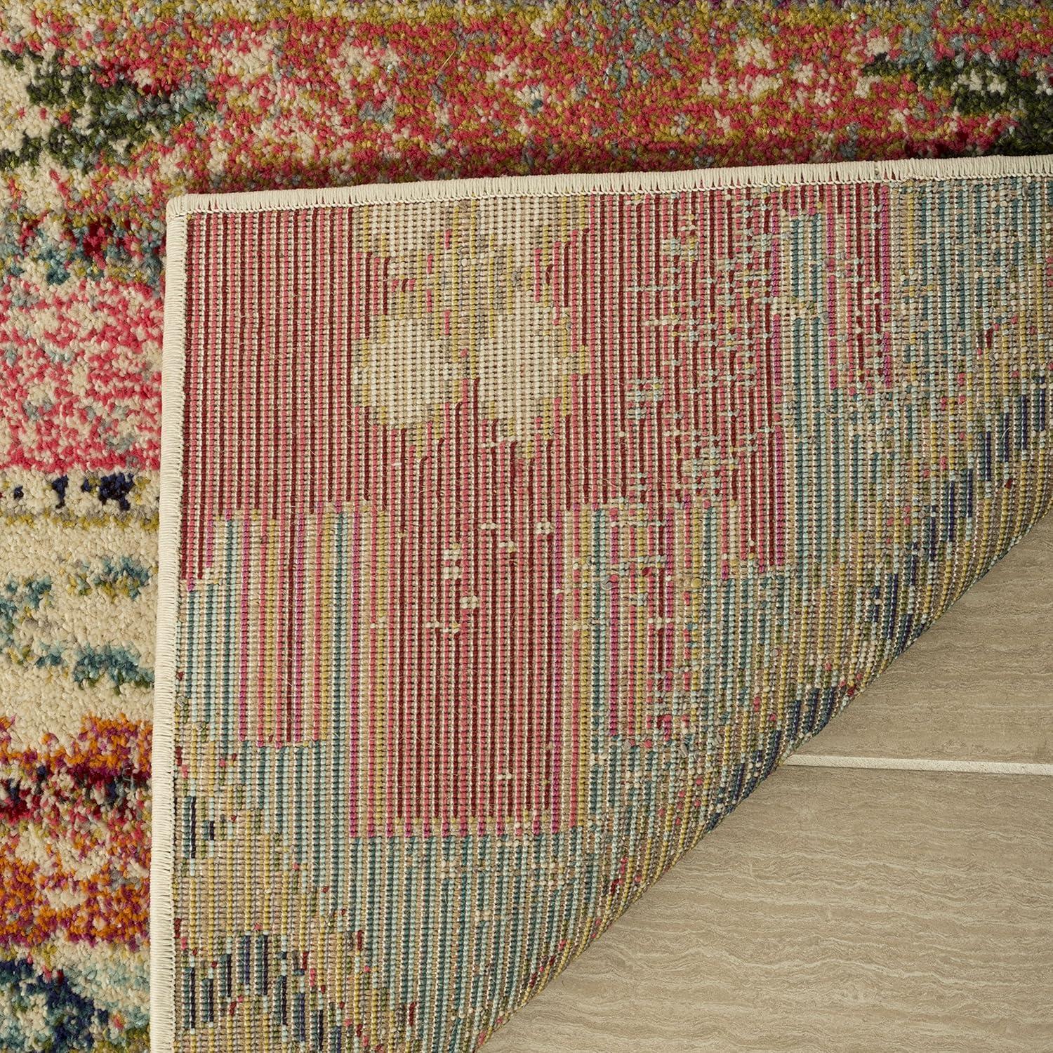image:imageSAFAVIEH Monaco Collection Area Rug 51 x 77 Multi Boho Chic Tribal Distressed Design NonShedding amp Easy Care Ideal for High Traffic Areas in Living Room Bedroom MNC222FMulti Color