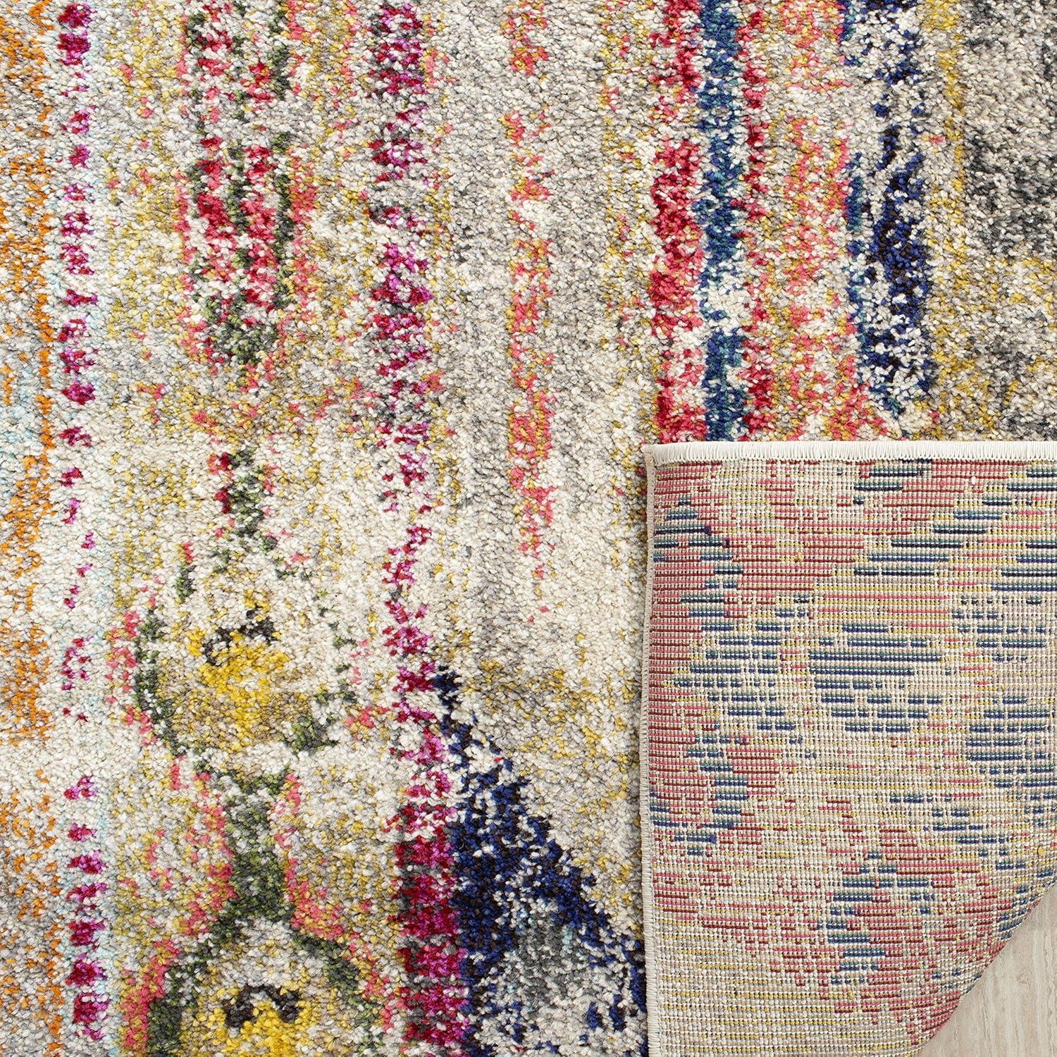 image:imageSAFAVIEH Monaco Collection Area Rug 51 x 77 Multi Boho Chic Tribal Distressed Design NonShedding amp Easy Care Ideal for High Traffic Areas in Living Room Bedroom MNC222FLight GreyMulti