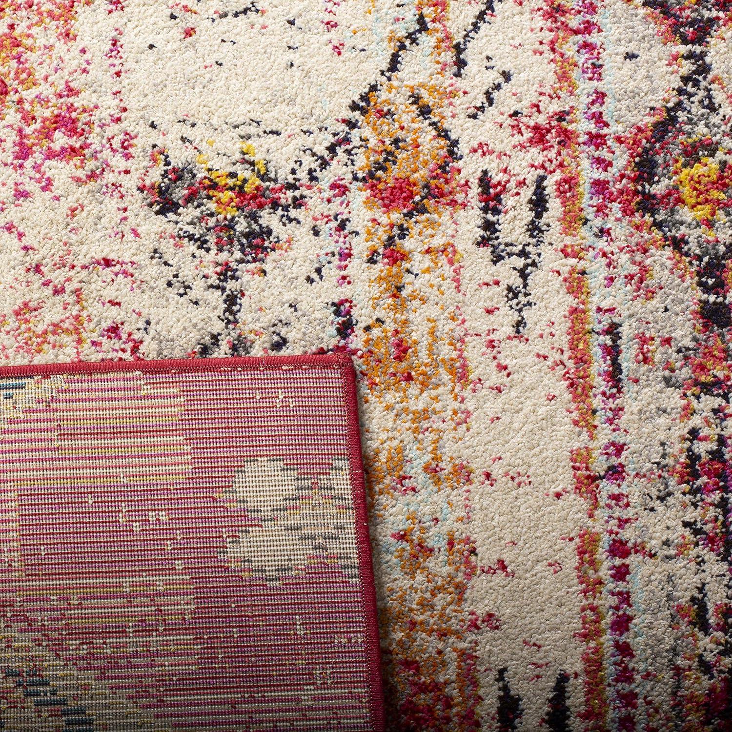 image:imageSAFAVIEH Monaco Collection Area Rug 51 x 77 Multi Boho Chic Tribal Distressed Design NonShedding amp Easy Care Ideal for High Traffic Areas in Living Room Bedroom MNC222FMagentaMulti