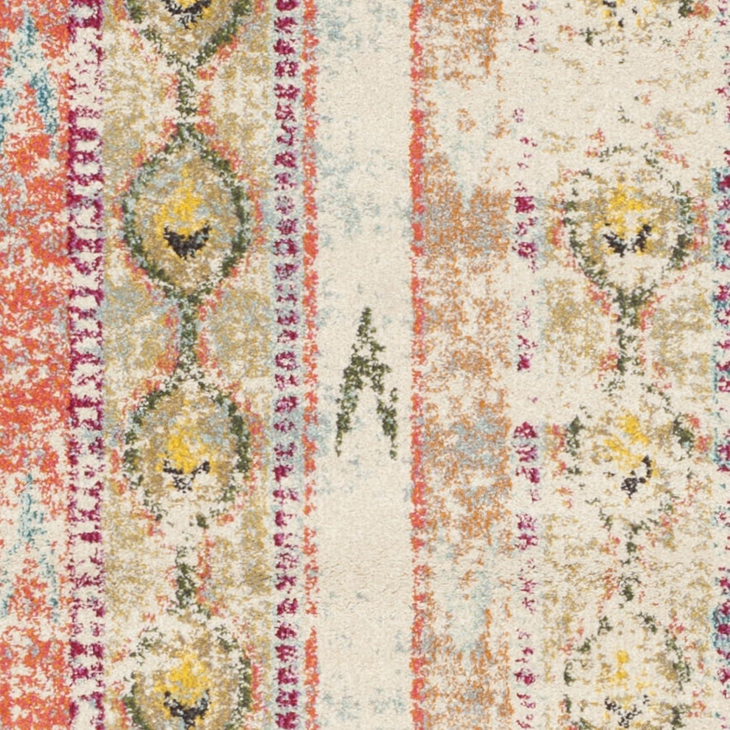 image:imageSAFAVIEH Monaco Collection Area Rug 51 x 77 Multi Boho Chic Tribal Distressed Design NonShedding amp Easy Care Ideal for High Traffic Areas in Living Room Bedroom MNC222FMulti Color