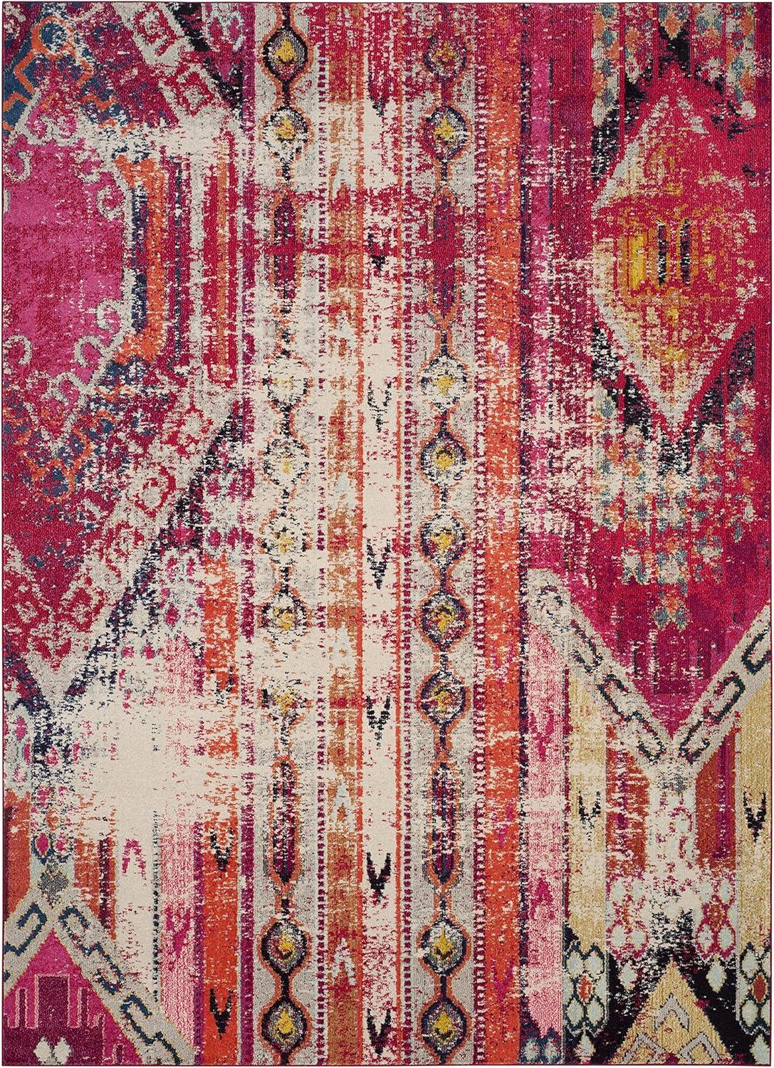 image:imageSAFAVIEH Monaco Collection Area Rug 51 x 77 Multi Boho Chic Tribal Distressed Design NonShedding amp Easy Care Ideal for High Traffic Areas in Living Room Bedroom MNC222FMagentaMulti