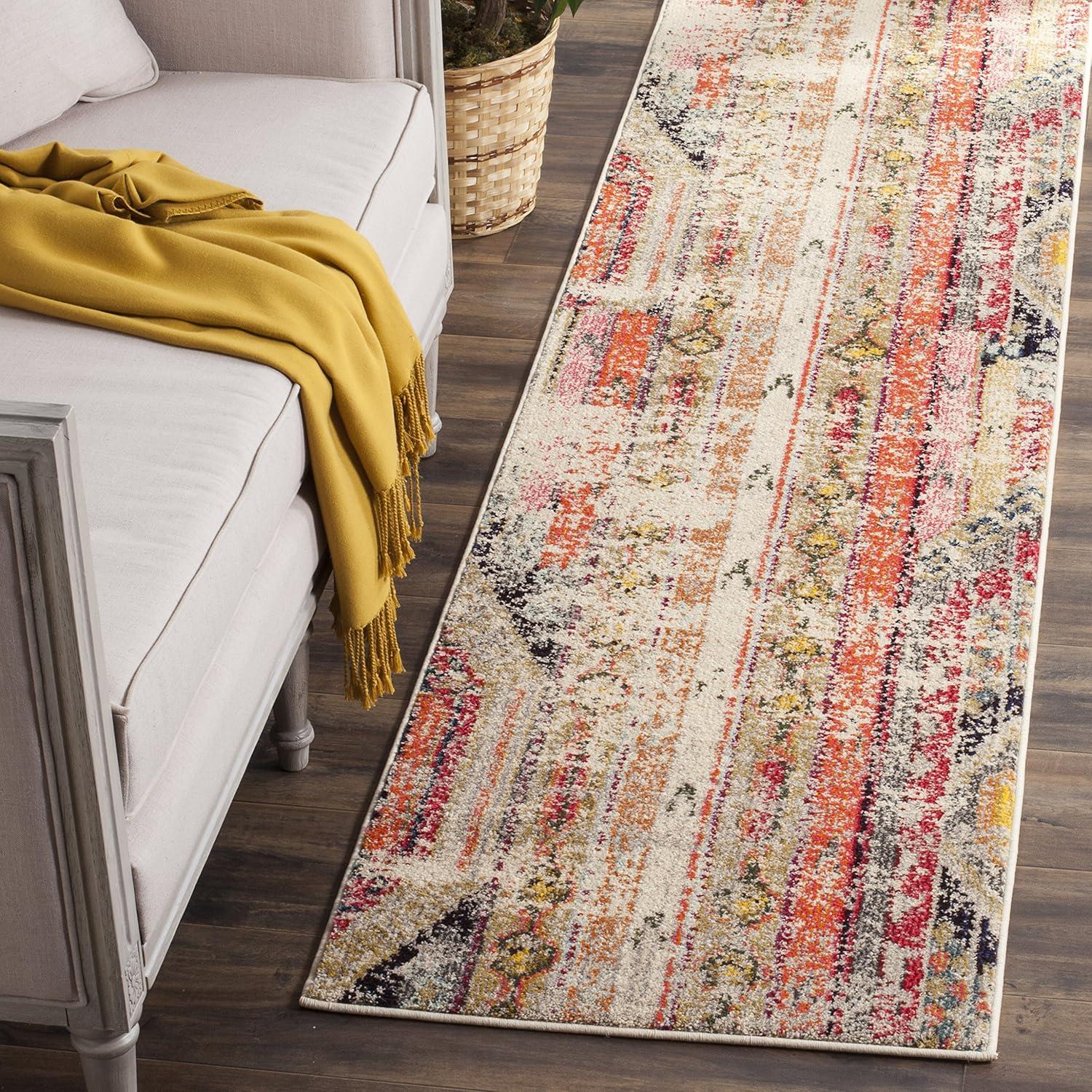 image:imageSAFAVIEH Monaco Collection Area Rug 51 x 77 Multi Boho Chic Tribal Distressed Design NonShedding amp Easy Care Ideal for High Traffic Areas in Living Room Bedroom MNC222FLight GreyMulti