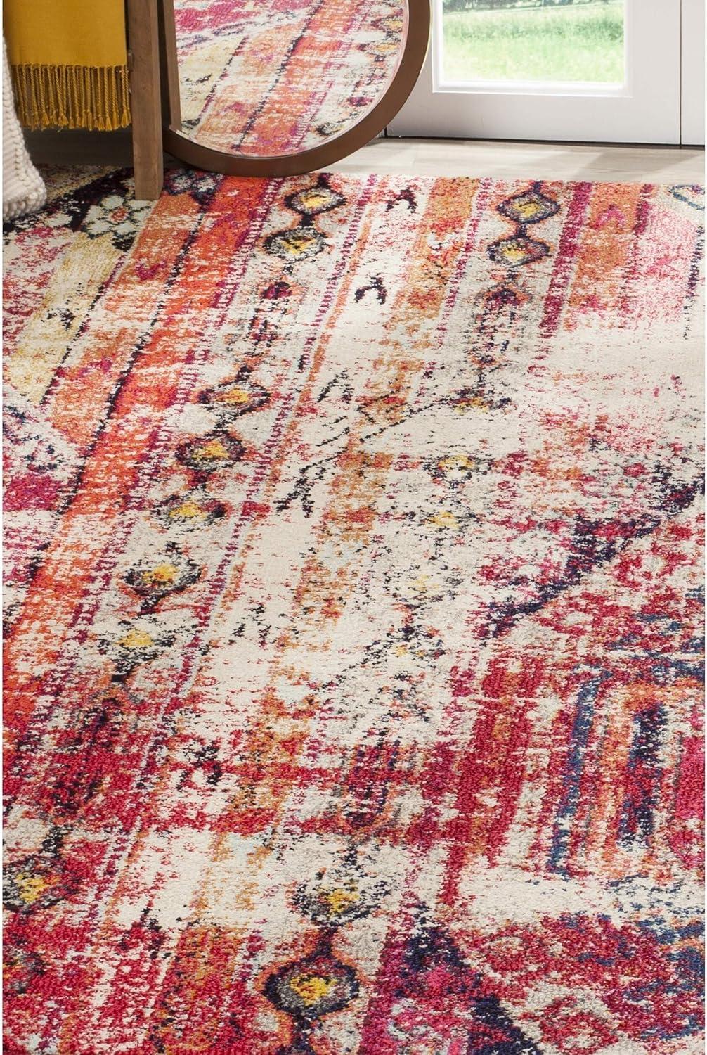 image:imageSAFAVIEH Monaco Collection Area Rug 51 x 77 Multi Boho Chic Tribal Distressed Design NonShedding amp Easy Care Ideal for High Traffic Areas in Living Room Bedroom MNC222FMagentaMulti
