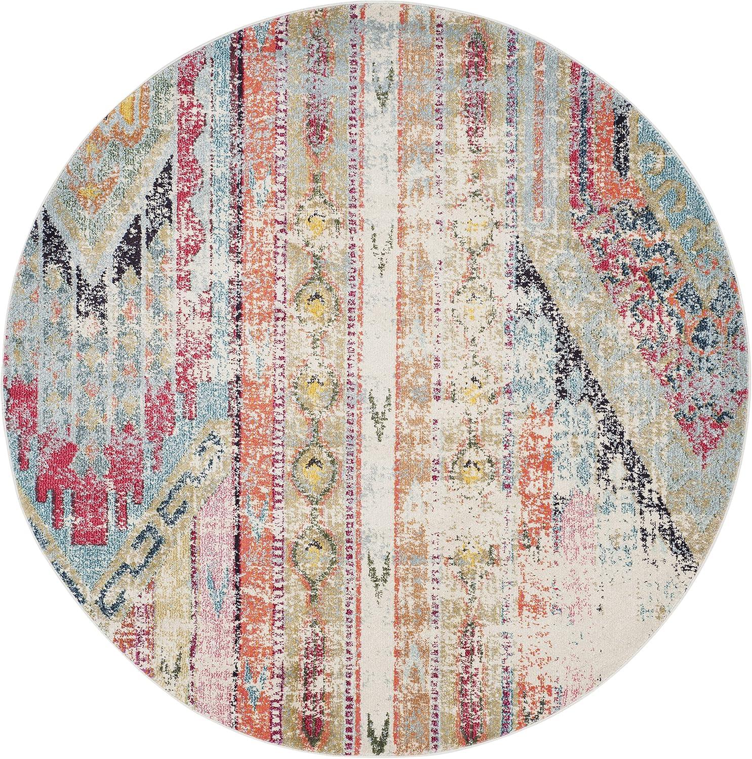 image:imageSAFAVIEH Monaco Collection Area Rug 51 x 77 Multi Boho Chic Tribal Distressed Design NonShedding amp Easy Care Ideal for High Traffic Areas in Living Room Bedroom MNC222FMulti Color