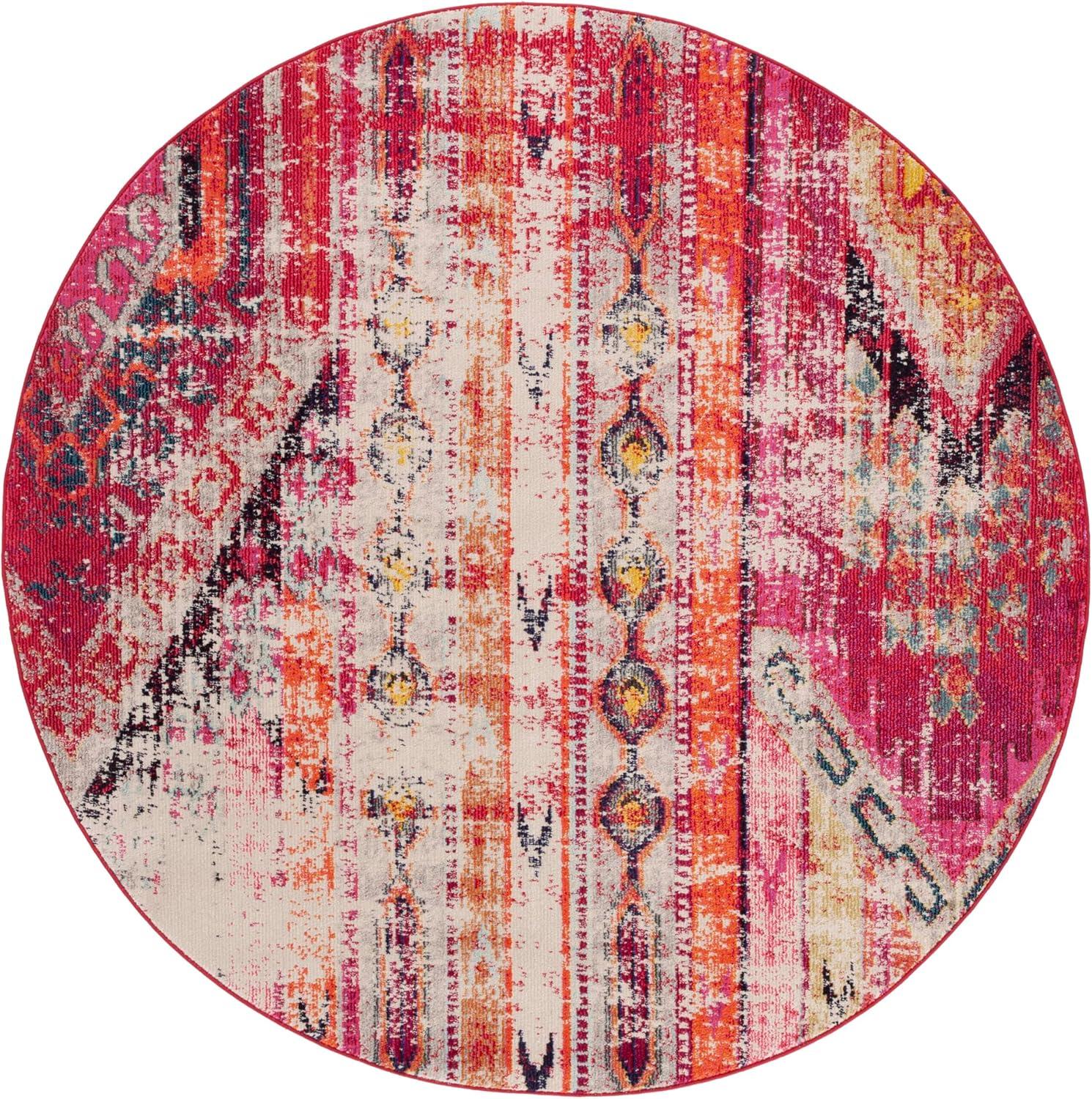 image:imageSAFAVIEH Monaco Collection Area Rug 51 x 77 Multi Boho Chic Tribal Distressed Design NonShedding amp Easy Care Ideal for High Traffic Areas in Living Room Bedroom MNC222FMagentaMulti