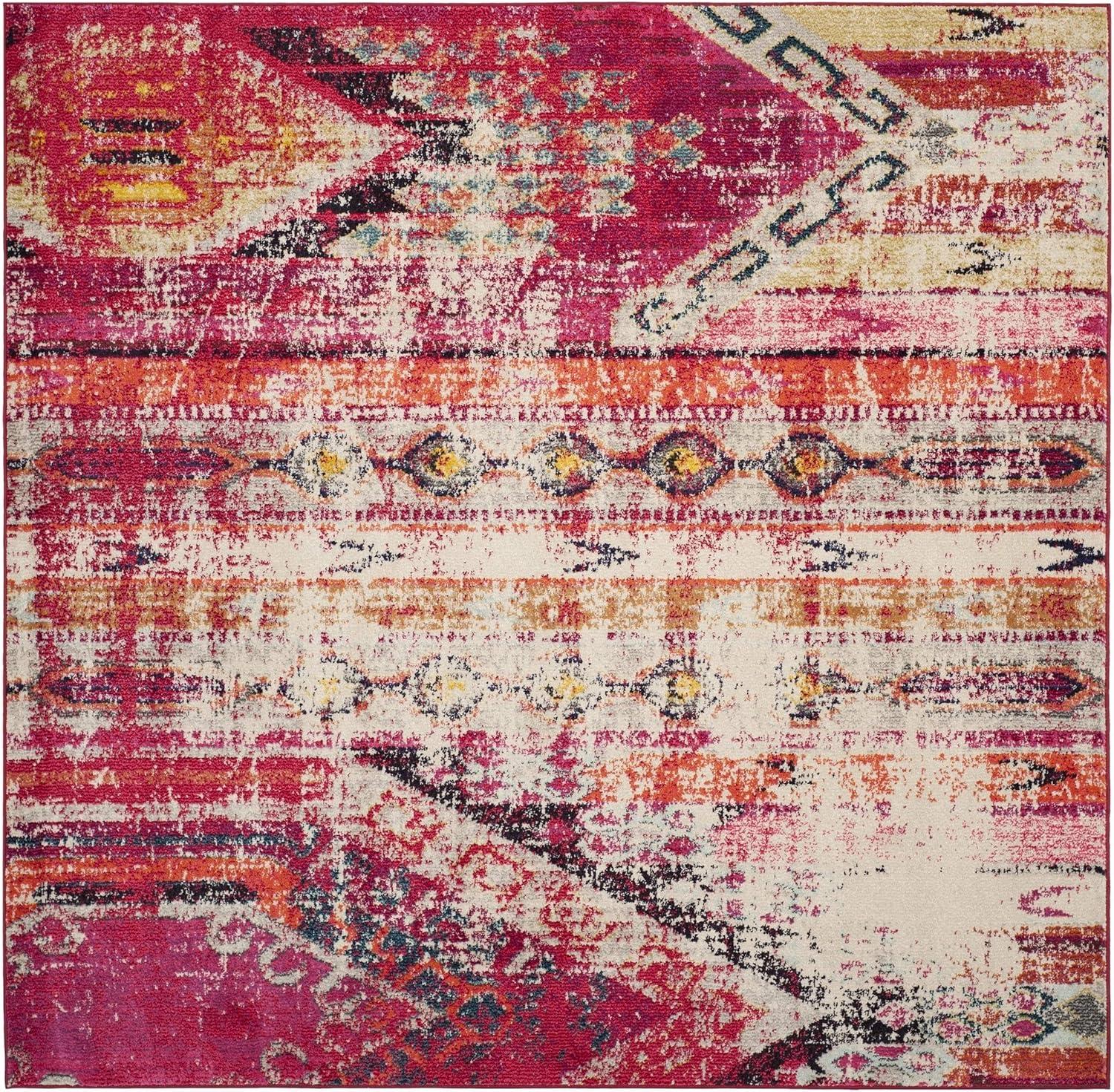 image:imageSAFAVIEH Monaco Collection Area Rug 51 x 77 Multi Boho Chic Tribal Distressed Design NonShedding amp Easy Care Ideal for High Traffic Areas in Living Room Bedroom MNC222FMagentaMulti