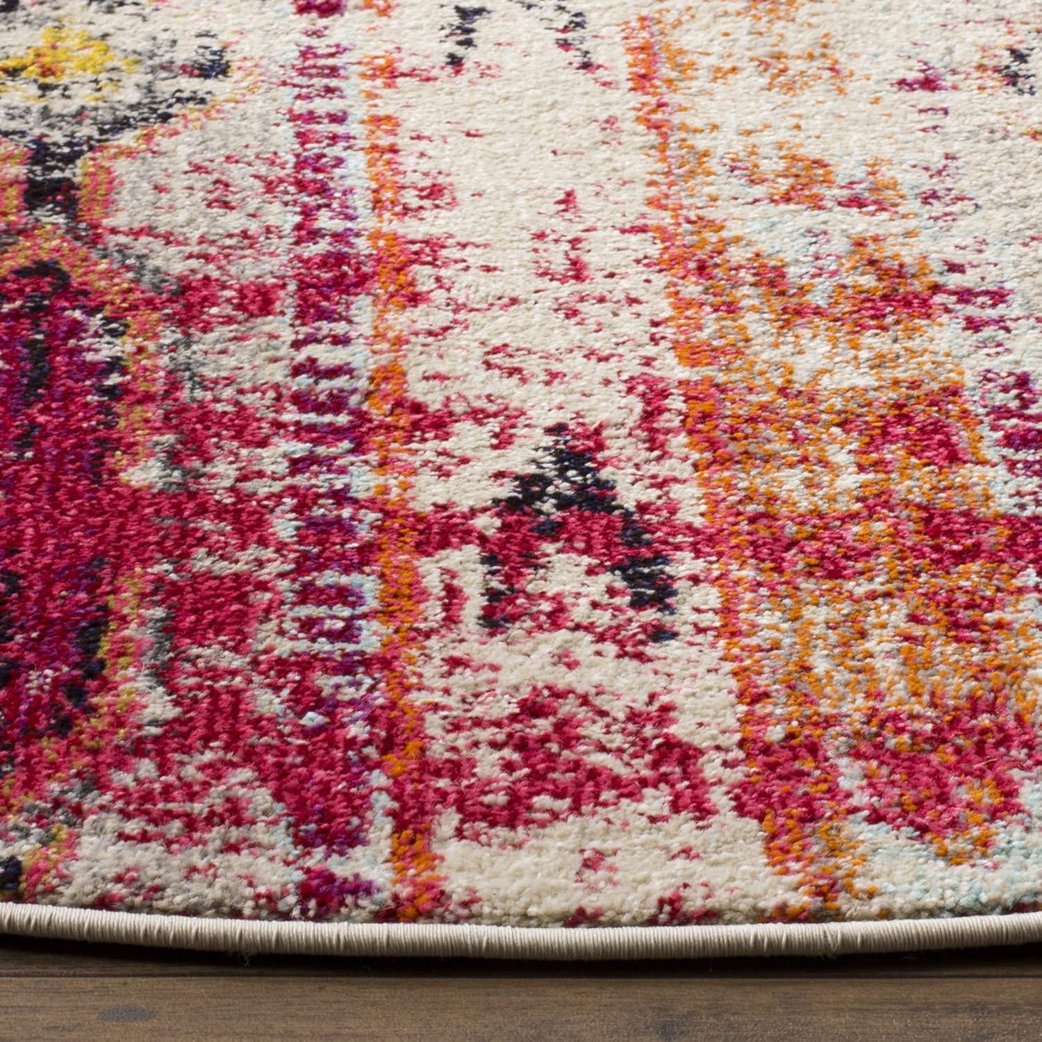 image:imageSAFAVIEH Monaco Collection Area Rug 51 x 77 Multi Boho Chic Tribal Distressed Design NonShedding amp Easy Care Ideal for High Traffic Areas in Living Room Bedroom MNC222FMagentaMulti