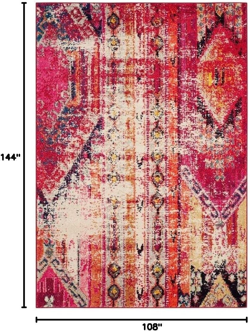 image:imageSAFAVIEH Monaco Collection Area Rug 51 x 77 Multi Boho Chic Tribal Distressed Design NonShedding amp Easy Care Ideal for High Traffic Areas in Living Room Bedroom MNC222FOrangeMulti