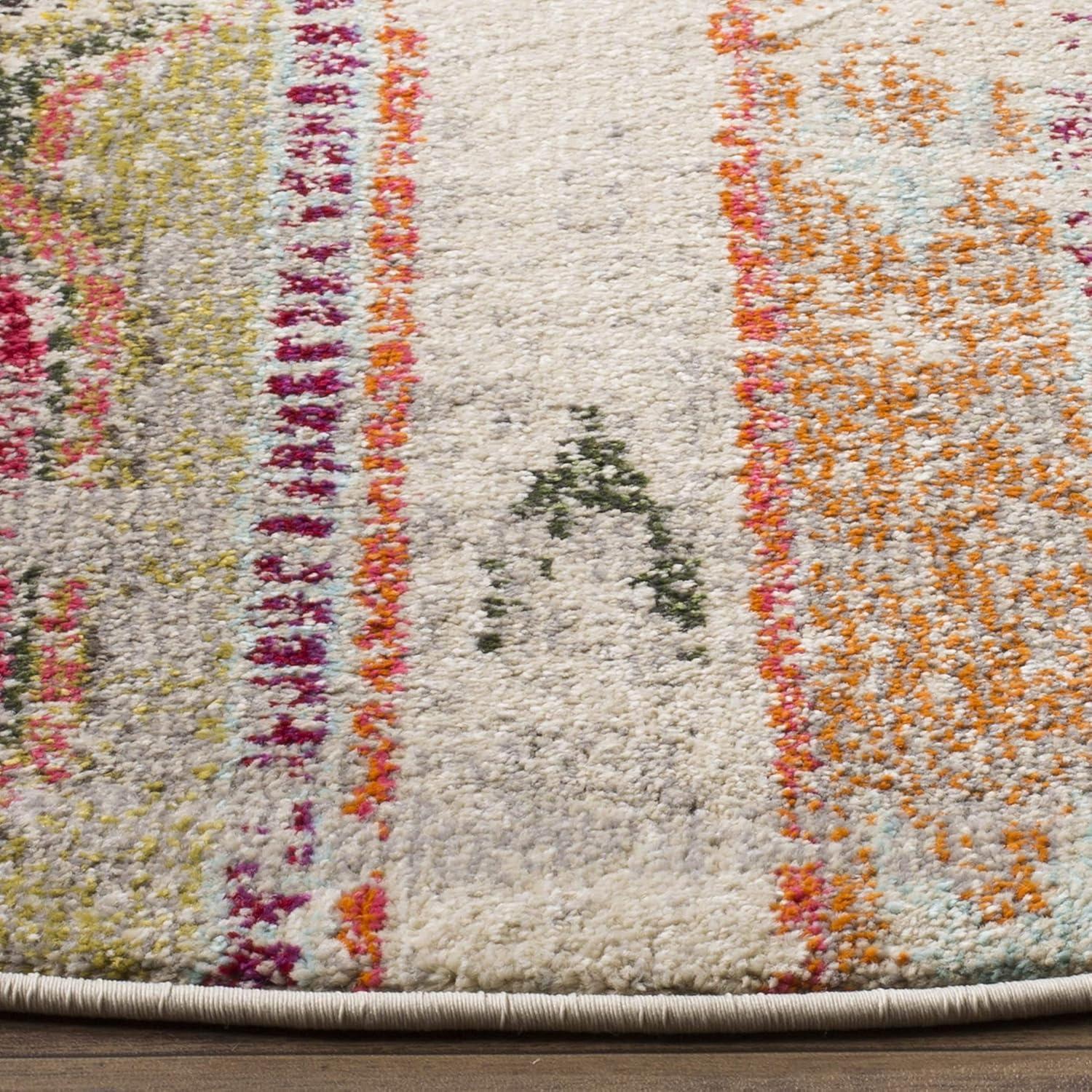 image:imageSAFAVIEH Monaco Collection Area Rug 51 x 77 Multi Boho Chic Tribal Distressed Design NonShedding amp Easy Care Ideal for High Traffic Areas in Living Room Bedroom MNC222FLight GreyMulti