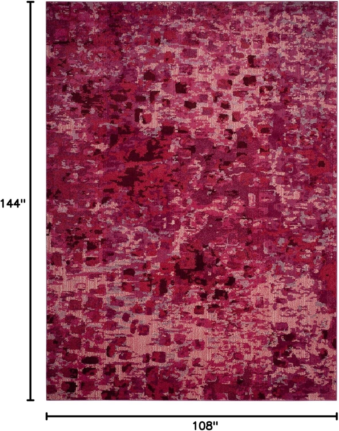 image:imageSAFAVIEH Monaco Collection Area Rug 8 x 10 Pink amp Multi Boho Chic Abstract Watercolor Design NonShedding amp Easy Care Ideal for High Traffic Areas in Living Room Bedroom MNC225DFuchsia