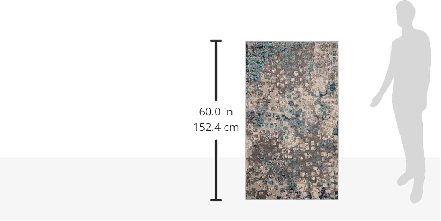 image:imageSAFAVIEH Monaco Collection Area Rug 8 x 10 Pink amp Multi Boho Chic Abstract Watercolor Design NonShedding amp Easy Care Ideal for High Traffic Areas in Living Room Bedroom MNC225DGreyLight Blue
