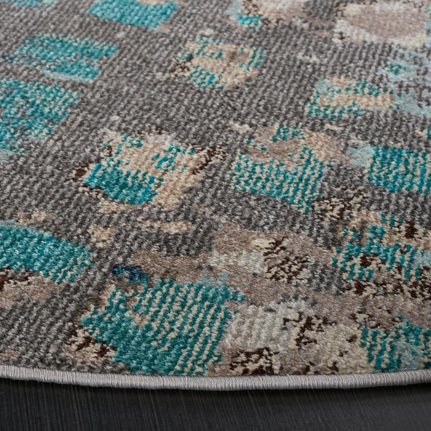 image:imageSAFAVIEH Monaco Collection Area Rug 8 x 10 Pink amp Multi Boho Chic Abstract Watercolor Design NonShedding amp Easy Care Ideal for High Traffic Areas in Living Room Bedroom MNC225DGreyLight Blue