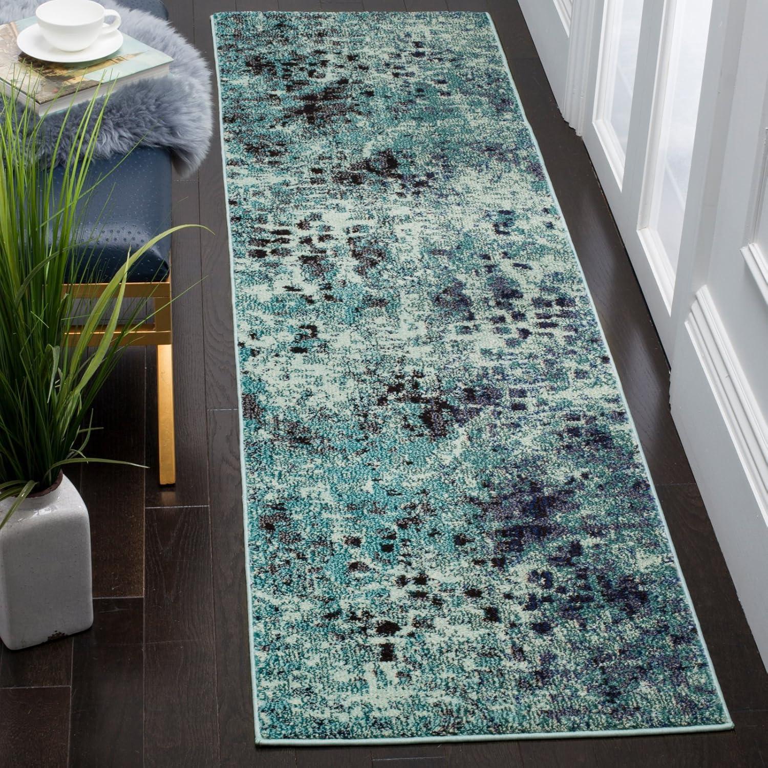 image:imageSAFAVIEH Monaco Collection Area Rug 8 x 10 Pink amp Multi Boho Chic Abstract Watercolor Design NonShedding amp Easy Care Ideal for High Traffic Areas in Living Room Bedroom MNC225DPinkMulti