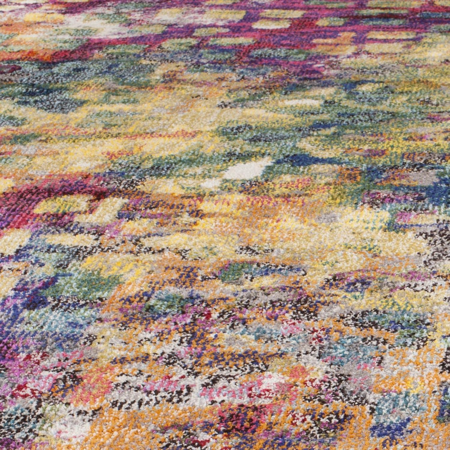 image:imageSAFAVIEH Monaco Collection Area Rug 8 x 10 Pink amp Multi Boho Chic Abstract Watercolor Design NonShedding amp Easy Care Ideal for High Traffic Areas in Living Room Bedroom MNC225DPinkMulti