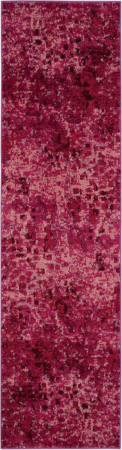image:imageSAFAVIEH Monaco Collection Area Rug 8 x 10 Pink amp Multi Boho Chic Abstract Watercolor Design NonShedding amp Easy Care Ideal for High Traffic Areas in Living Room Bedroom MNC225DFuchsia