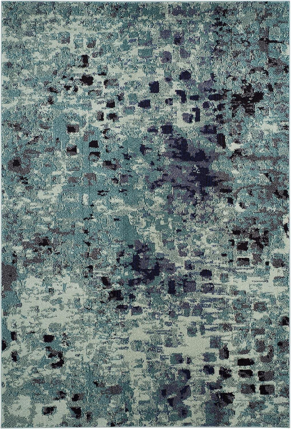 image:imageSAFAVIEH Monaco Collection Area Rug 8 x 10 Pink amp Multi Boho Chic Abstract Watercolor Design NonShedding amp Easy Care Ideal for High Traffic Areas in Living Room Bedroom MNC225DLight BlueMulti