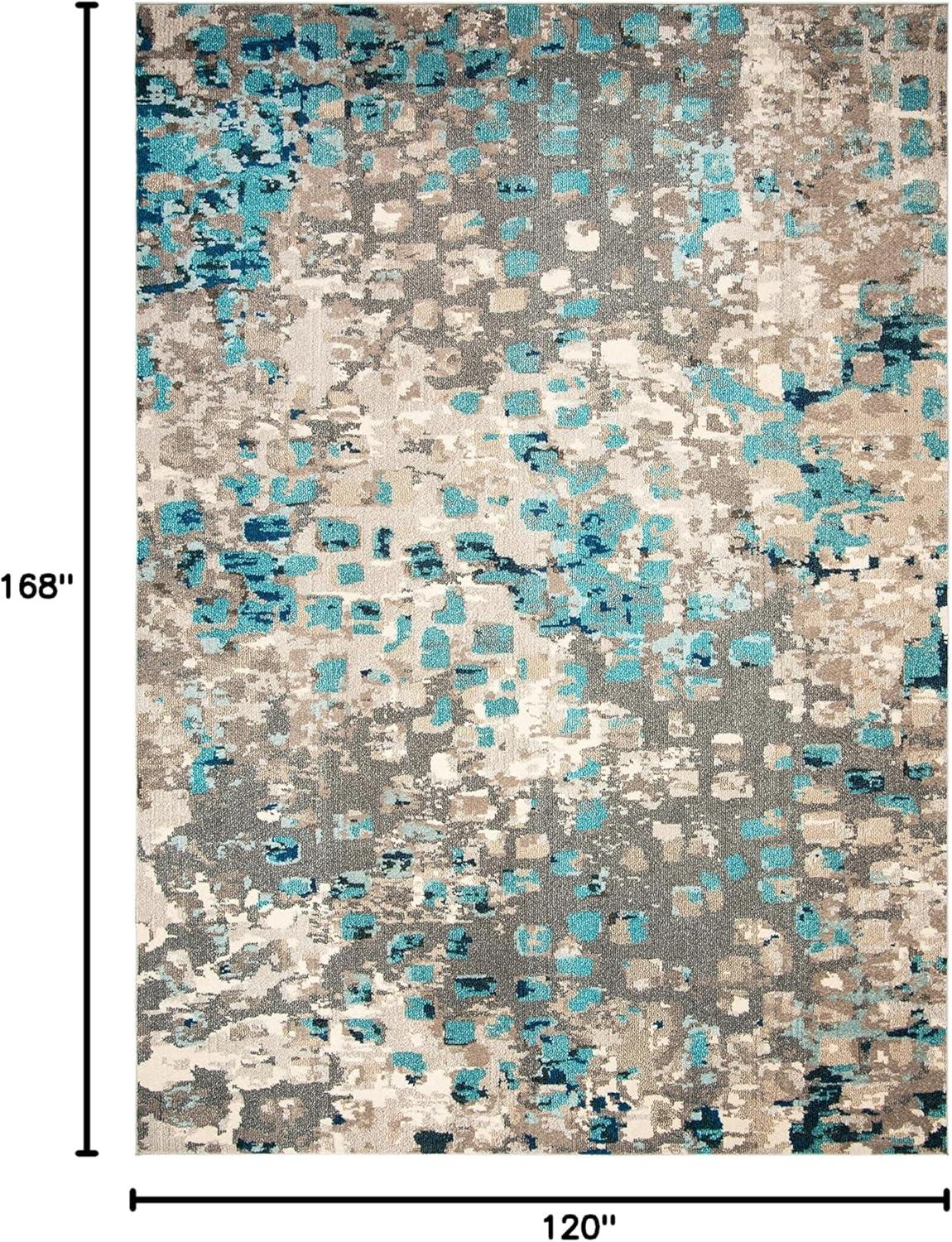 image:imageSAFAVIEH Monaco Collection Area Rug 8 x 10 Pink amp Multi Boho Chic Abstract Watercolor Design NonShedding amp Easy Care Ideal for High Traffic Areas in Living Room Bedroom MNC225DGreyLight Blue