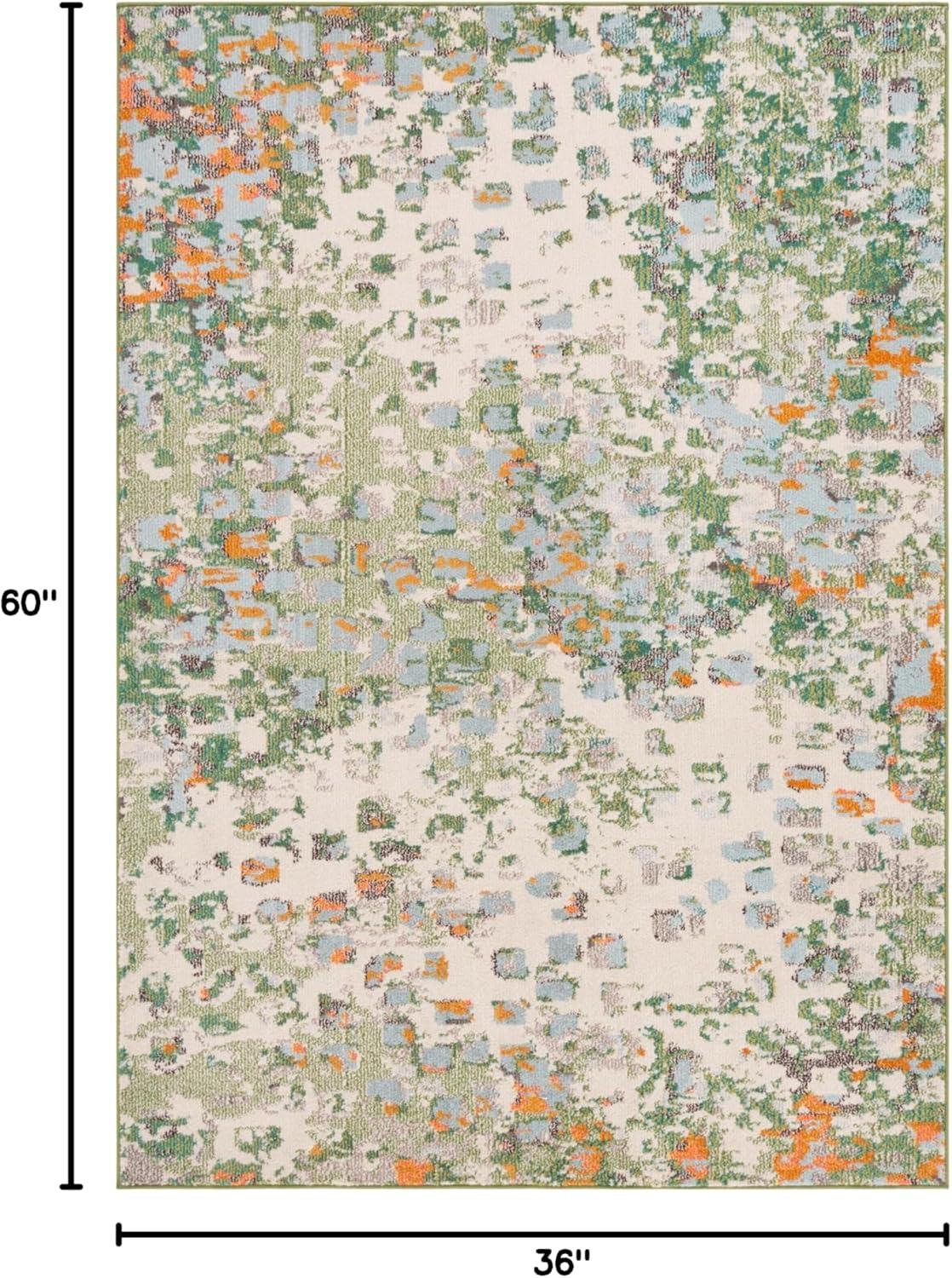 image:imageSAFAVIEH Monaco Collection Area Rug 8 x 10 Pink amp Multi Boho Chic Abstract Watercolor Design NonShedding amp Easy Care Ideal for High Traffic Areas in Living Room Bedroom MNC225DSageRust