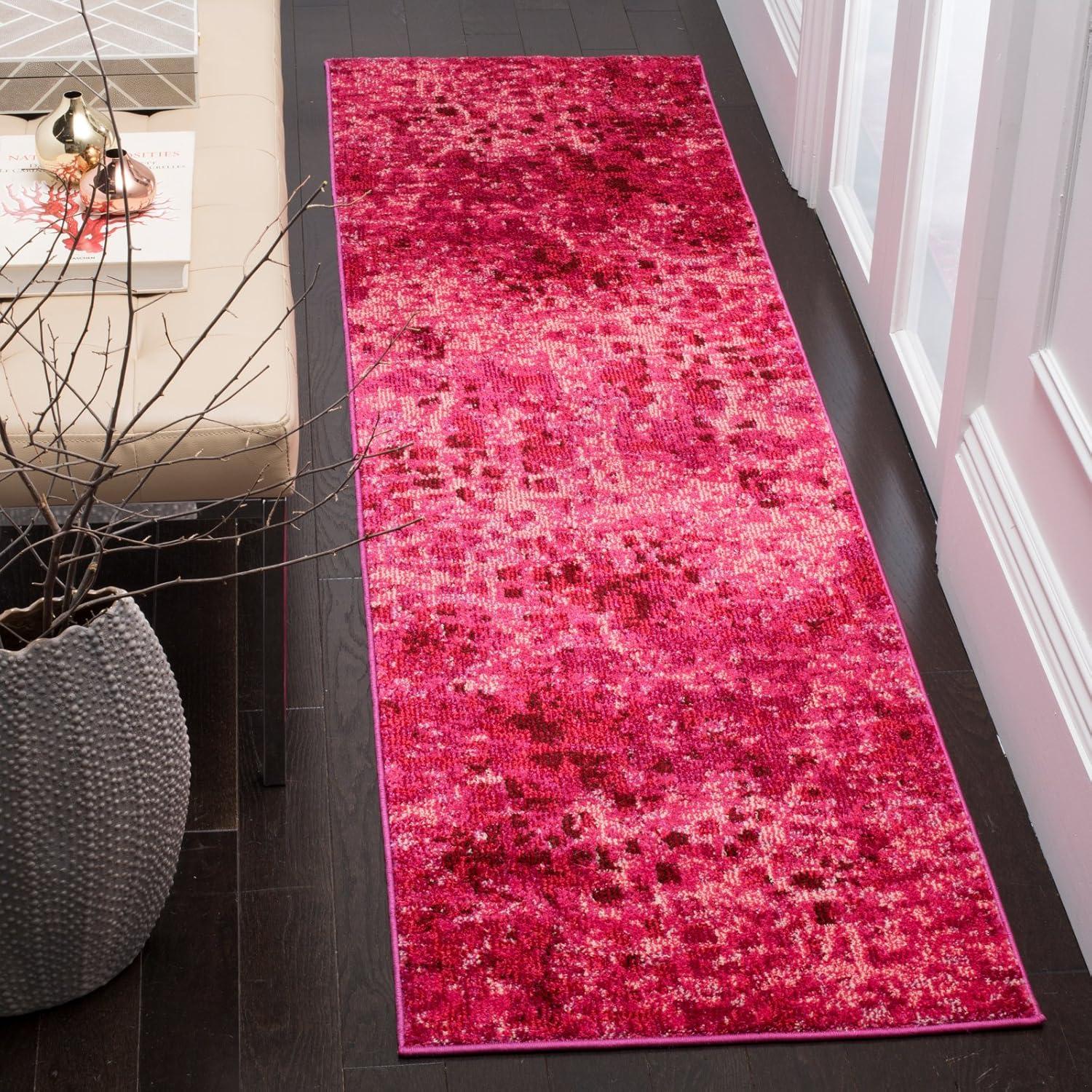 image:imageSAFAVIEH Monaco Collection Area Rug 8 x 10 Pink amp Multi Boho Chic Abstract Watercolor Design NonShedding amp Easy Care Ideal for High Traffic Areas in Living Room Bedroom MNC225DPinkMulti