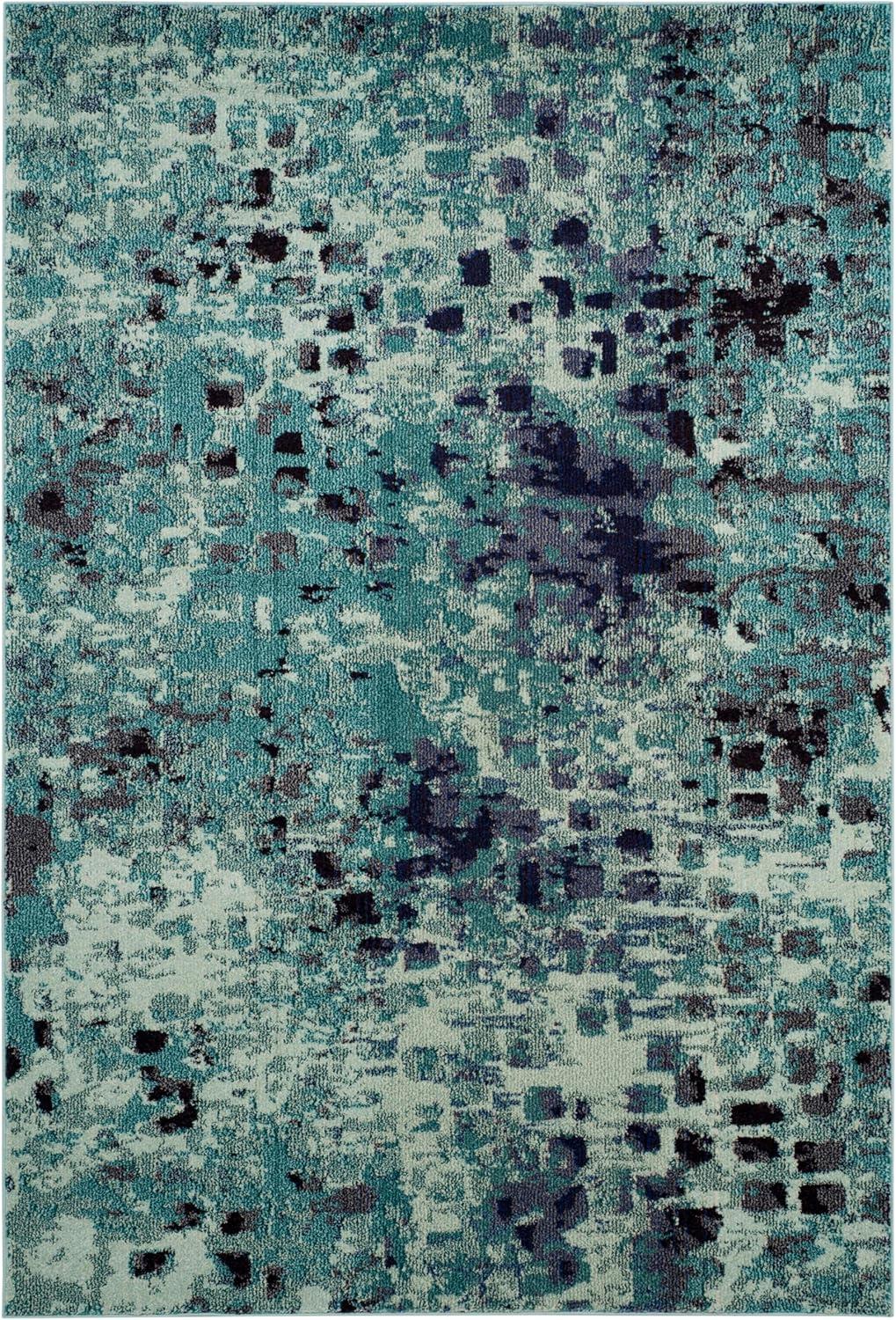 image:imageSAFAVIEH Monaco Collection Area Rug 8 x 10 Pink amp Multi Boho Chic Abstract Watercolor Design NonShedding amp Easy Care Ideal for High Traffic Areas in Living Room Bedroom MNC225DLight BlueMulti