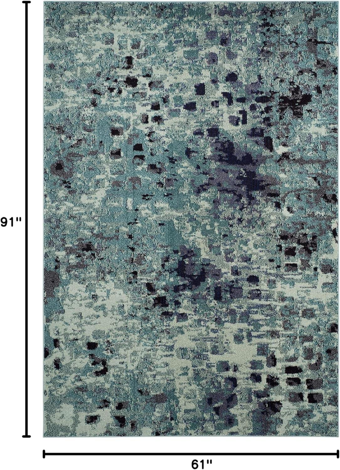image:imageSAFAVIEH Monaco Collection Area Rug 8 x 10 Pink amp Multi Boho Chic Abstract Watercolor Design NonShedding amp Easy Care Ideal for High Traffic Areas in Living Room Bedroom MNC225DLight BlueMulti