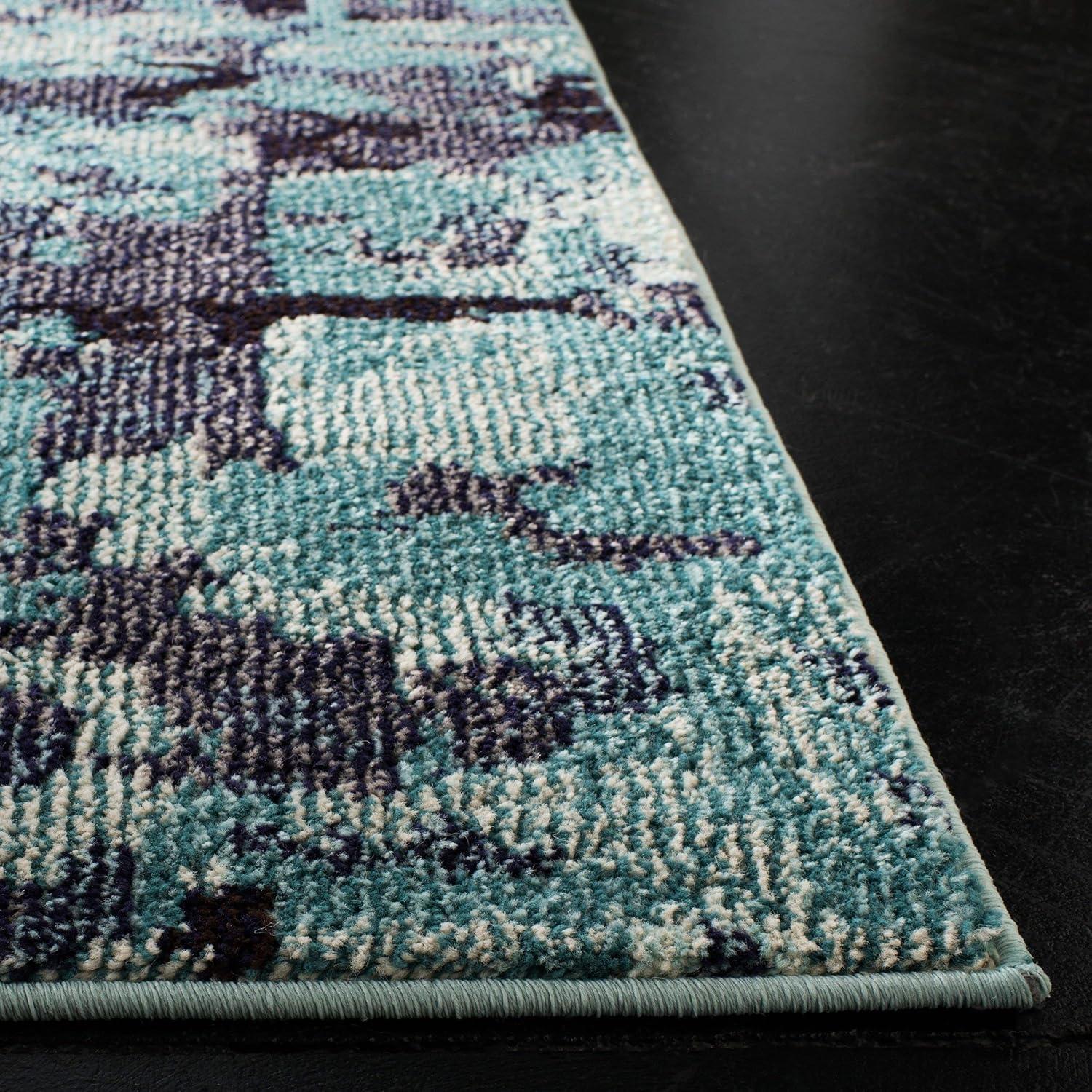 image:imageSAFAVIEH Monaco Collection Area Rug 8 x 10 Pink amp Multi Boho Chic Abstract Watercolor Design NonShedding amp Easy Care Ideal for High Traffic Areas in Living Room Bedroom MNC225DLight BlueMulti