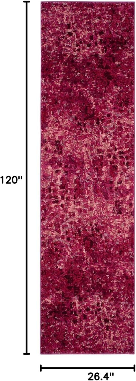 image:imageSAFAVIEH Monaco Collection Area Rug 8 x 10 Pink amp Multi Boho Chic Abstract Watercolor Design NonShedding amp Easy Care Ideal for High Traffic Areas in Living Room Bedroom MNC225DFuchsia