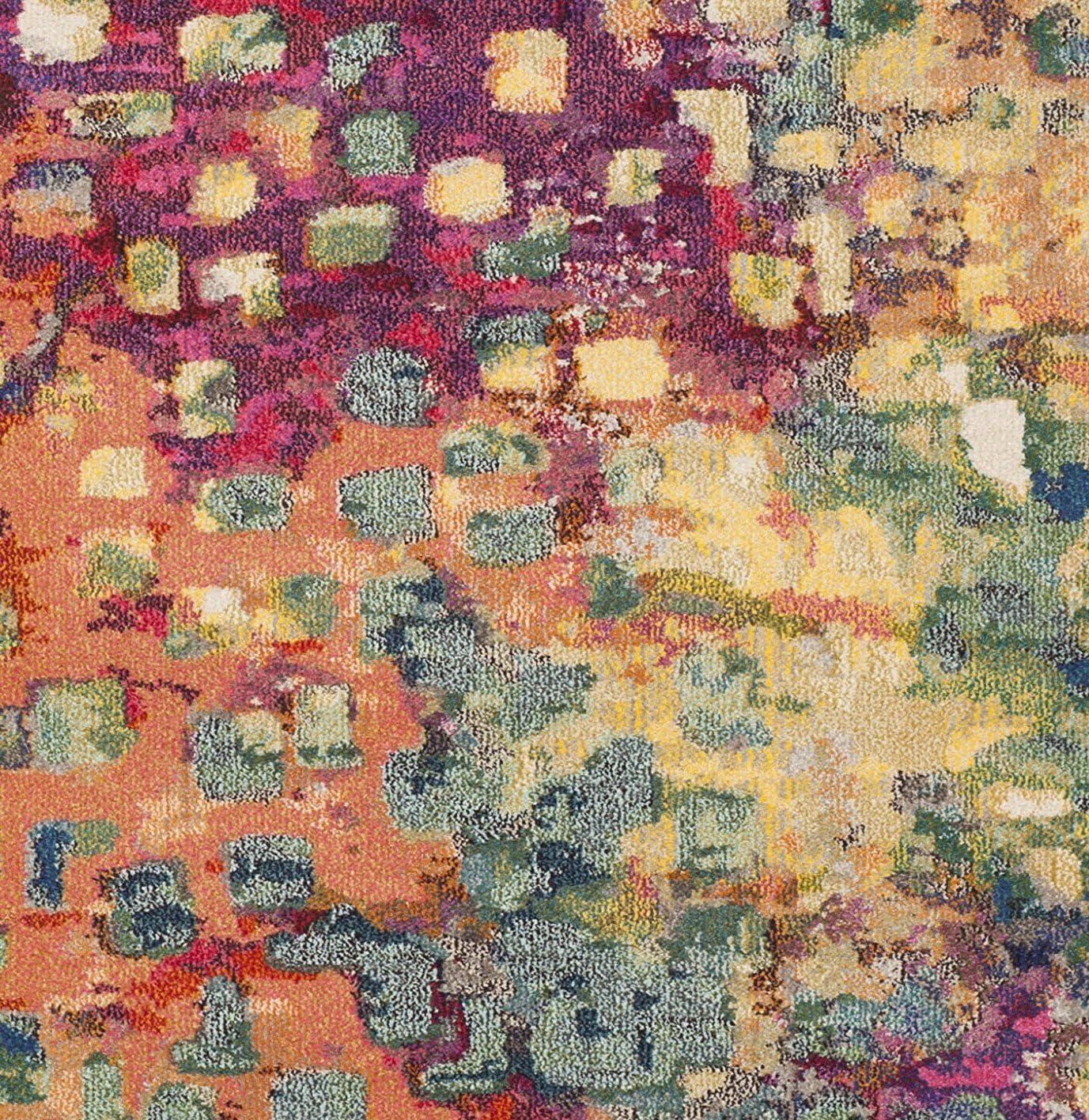 image:imageSAFAVIEH Monaco Collection Area Rug 8 x 10 Pink amp Multi Boho Chic Abstract Watercolor Design NonShedding amp Easy Care Ideal for High Traffic Areas in Living Room Bedroom MNC225DPinkMulti