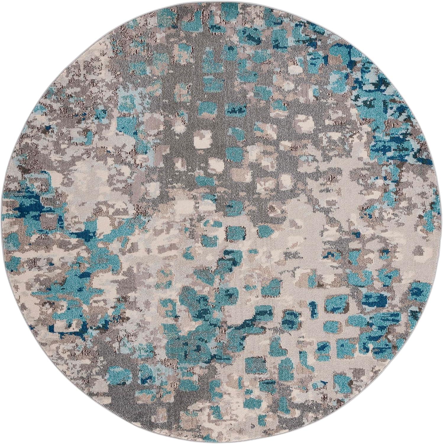 image:imageSAFAVIEH Monaco Collection Area Rug 8 x 10 Pink amp Multi Boho Chic Abstract Watercolor Design NonShedding amp Easy Care Ideal for High Traffic Areas in Living Room Bedroom MNC225DGreyLight Blue