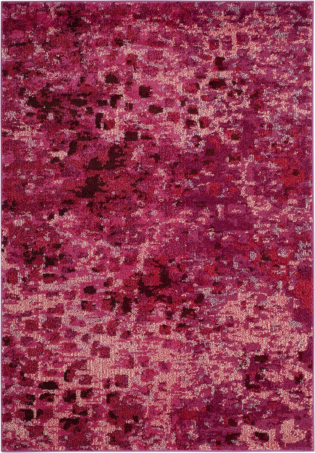 image:imageSAFAVIEH Monaco Collection Area Rug 8 x 10 Pink amp Multi Boho Chic Abstract Watercolor Design NonShedding amp Easy Care Ideal for High Traffic Areas in Living Room Bedroom MNC225DFuchsia