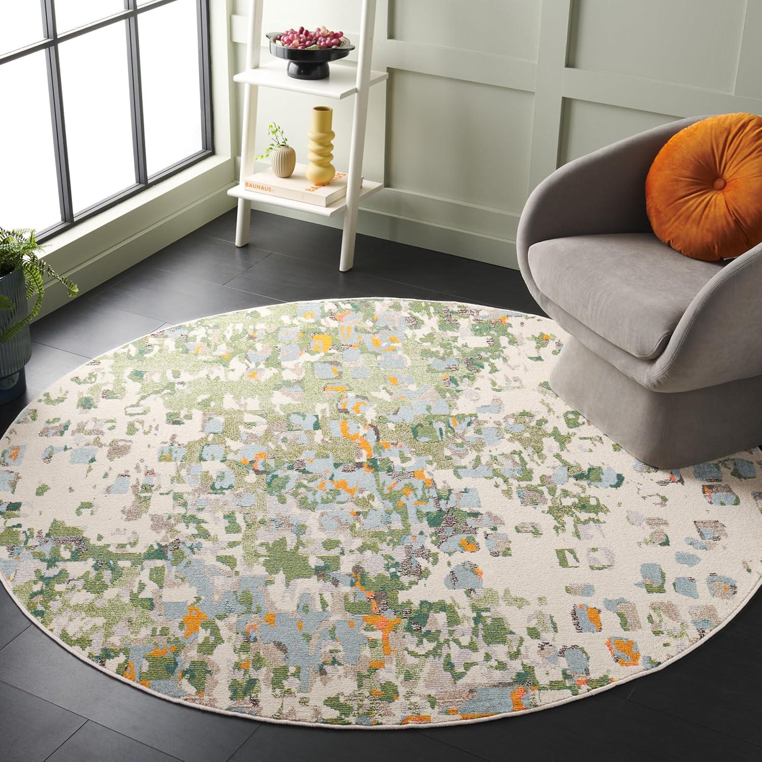 image:imageSAFAVIEH Monaco Collection Area Rug 8 x 10 Pink amp Multi Boho Chic Abstract Watercolor Design NonShedding amp Easy Care Ideal for High Traffic Areas in Living Room Bedroom MNC225DSageRust