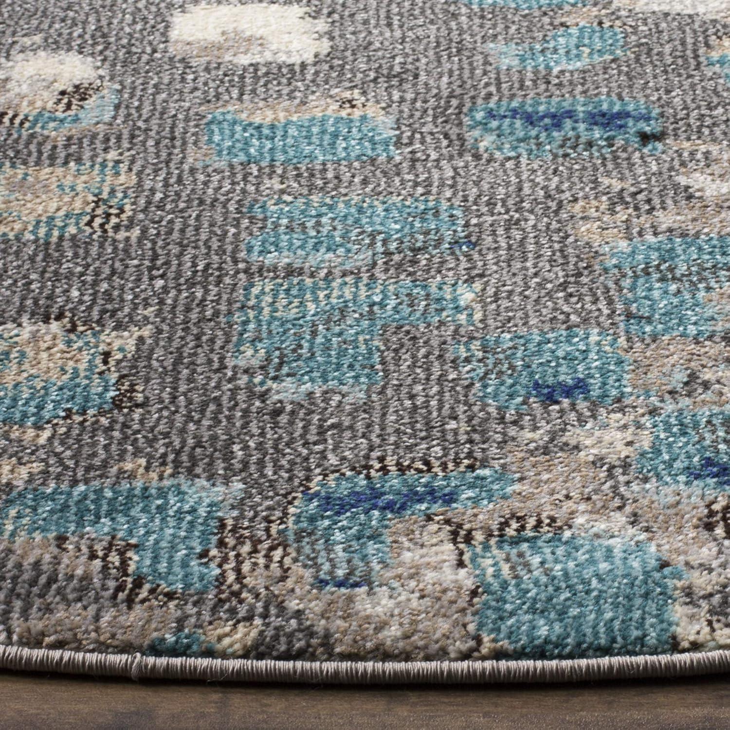 image:imageSAFAVIEH Monaco Collection Area Rug 8 x 10 Pink amp Multi Boho Chic Abstract Watercolor Design NonShedding amp Easy Care Ideal for High Traffic Areas in Living Room Bedroom MNC225DGreyLight Blue