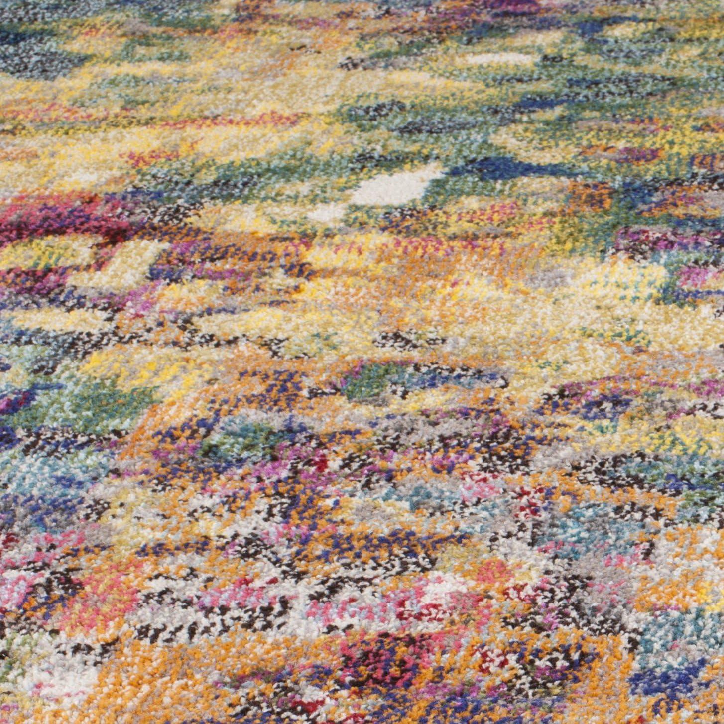 image:imageSAFAVIEH Monaco Collection Area Rug 8 x 10 Pink amp Multi Boho Chic Abstract Watercolor Design NonShedding amp Easy Care Ideal for High Traffic Areas in Living Room Bedroom MNC225DPinkMulti