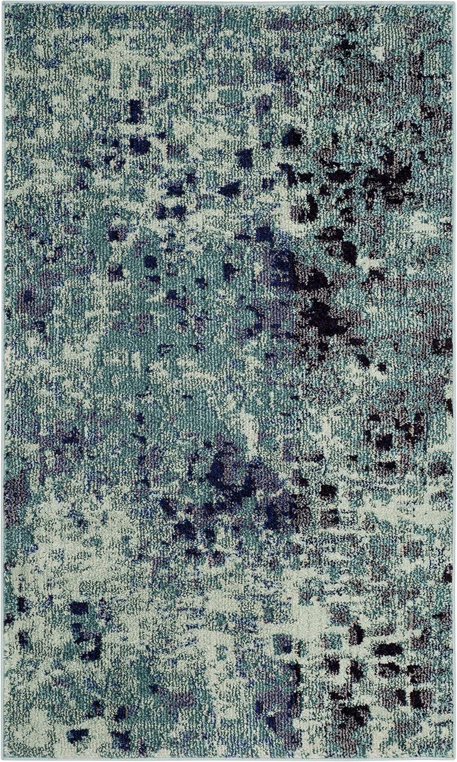 image:imageSAFAVIEH Monaco Collection Area Rug 8 x 10 Pink amp Multi Boho Chic Abstract Watercolor Design NonShedding amp Easy Care Ideal for High Traffic Areas in Living Room Bedroom MNC225DLight BlueMulti