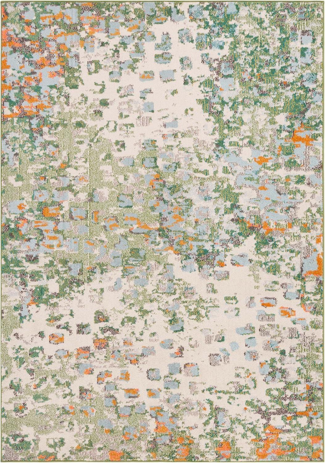 image:imageSAFAVIEH Monaco Collection Area Rug 8 x 10 Pink amp Multi Boho Chic Abstract Watercolor Design NonShedding amp Easy Care Ideal for High Traffic Areas in Living Room Bedroom MNC225DSageRust