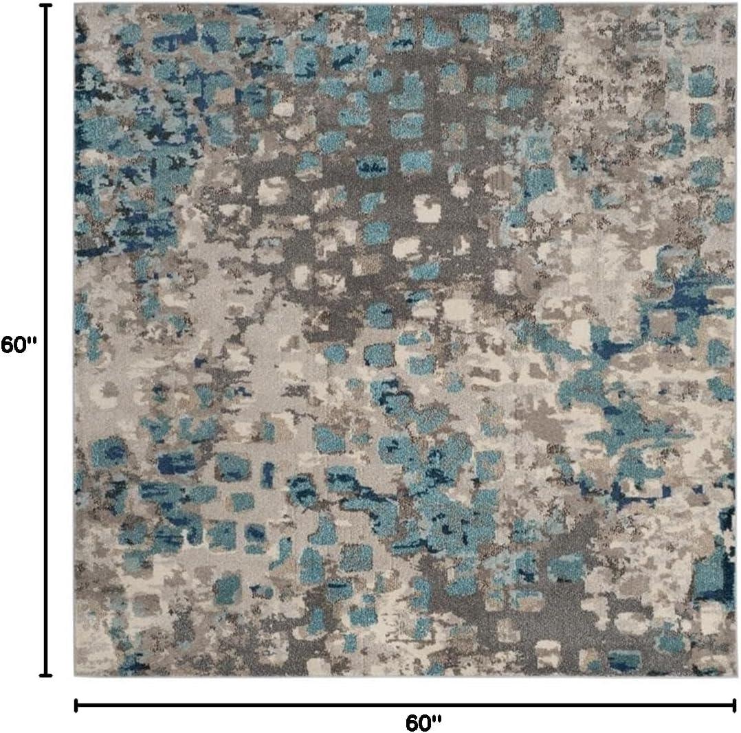 image:imageSAFAVIEH Monaco Collection Area Rug 8 x 10 Pink amp Multi Boho Chic Abstract Watercolor Design NonShedding amp Easy Care Ideal for High Traffic Areas in Living Room Bedroom MNC225DGreyLight Blue