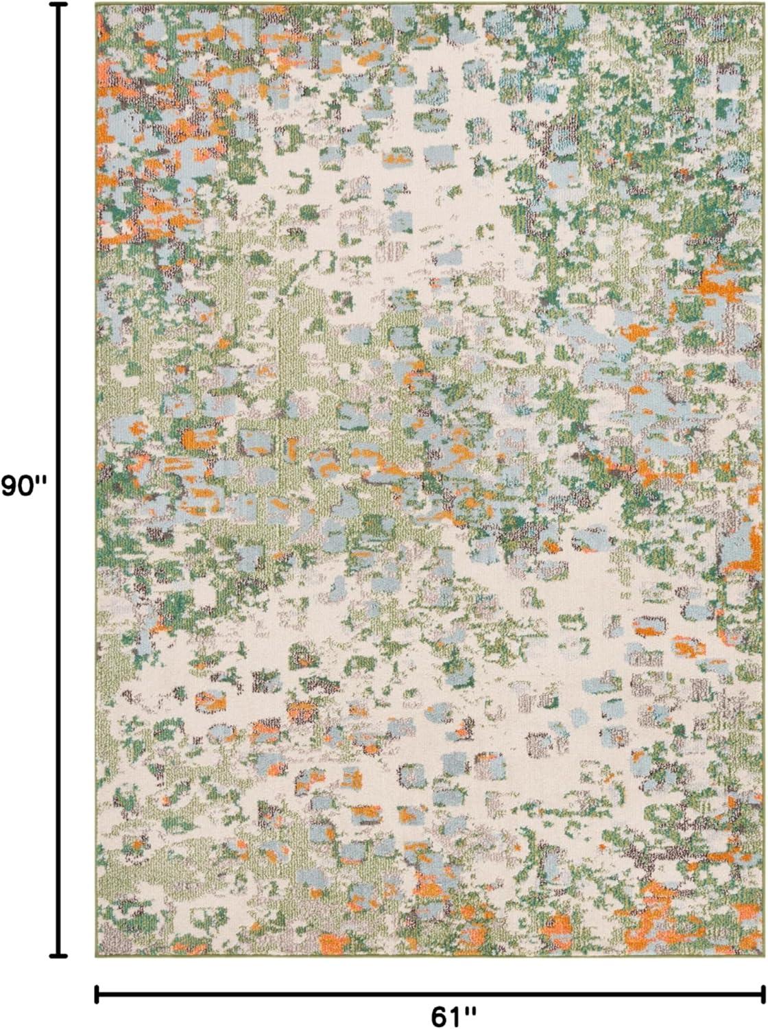 image:imageSAFAVIEH Monaco Collection Area Rug 8 x 10 Pink amp Multi Boho Chic Abstract Watercolor Design NonShedding amp Easy Care Ideal for High Traffic Areas in Living Room Bedroom MNC225DSageRust