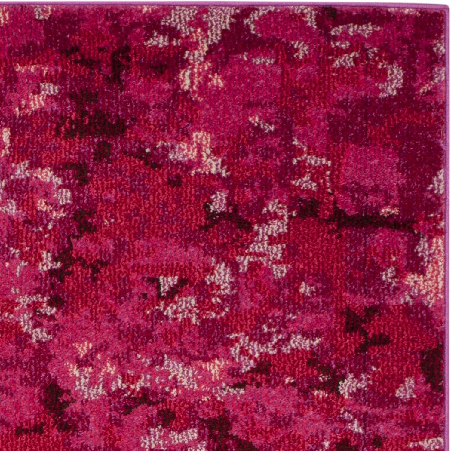 image:imageSAFAVIEH Monaco Collection Area Rug 8 x 10 Pink amp Multi Boho Chic Abstract Watercolor Design NonShedding amp Easy Care Ideal for High Traffic Areas in Living Room Bedroom MNC225DFuchsia