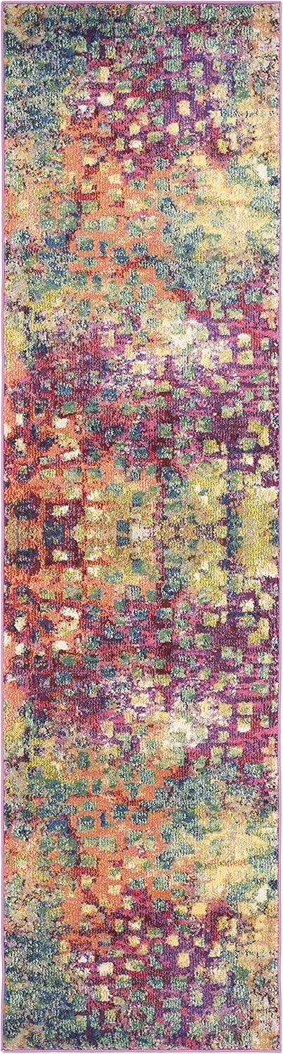 image:imageSAFAVIEH Monaco Collection Area Rug 8 x 10 Pink amp Multi Boho Chic Abstract Watercolor Design NonShedding amp Easy Care Ideal for High Traffic Areas in Living Room Bedroom MNC225DPinkMulti