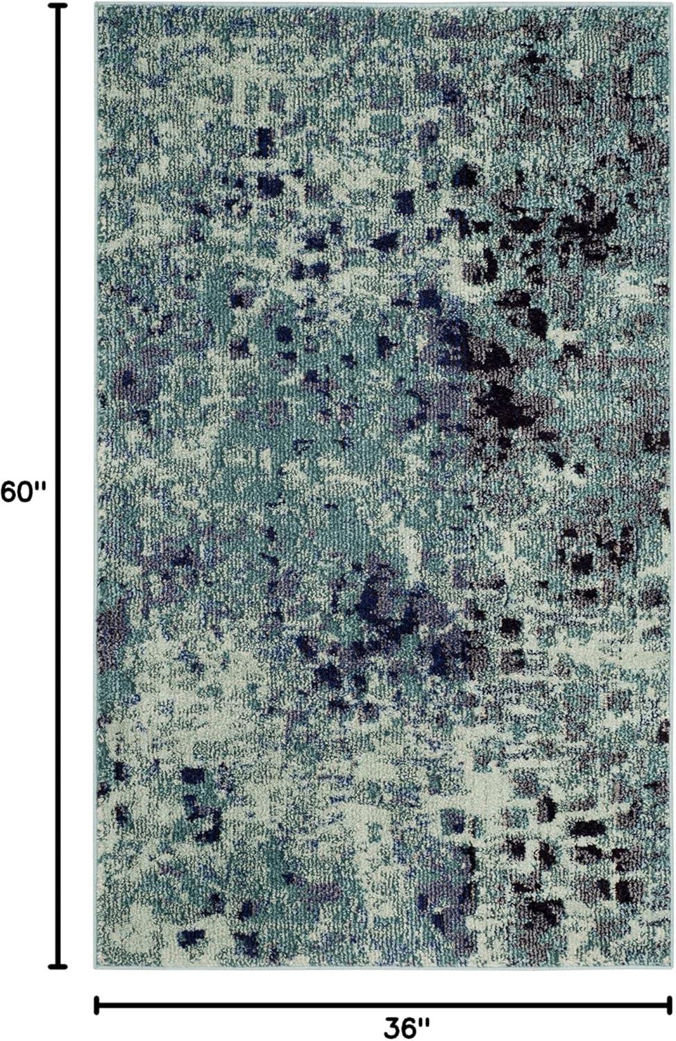 image:imageSAFAVIEH Monaco Collection Area Rug 8 x 10 Pink amp Multi Boho Chic Abstract Watercolor Design NonShedding amp Easy Care Ideal for High Traffic Areas in Living Room Bedroom MNC225DLight BlueMulti