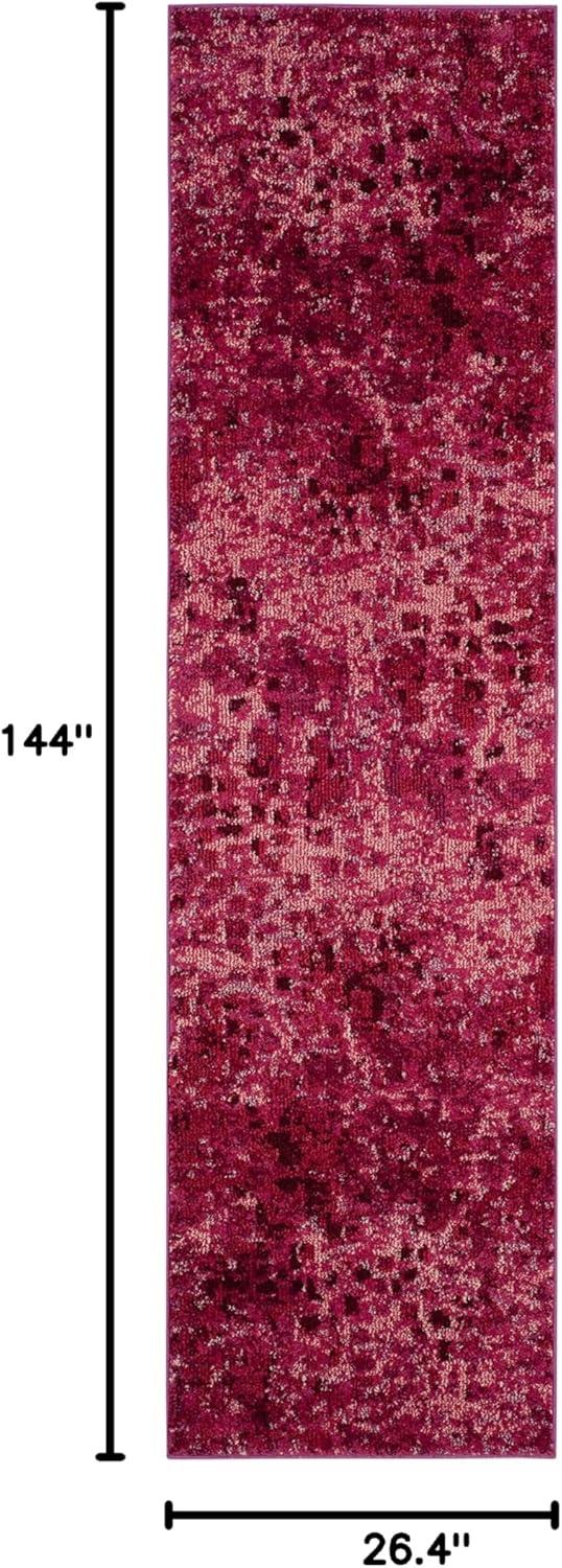 image:imageSAFAVIEH Monaco Collection Area Rug 8 x 10 Pink amp Multi Boho Chic Abstract Watercolor Design NonShedding amp Easy Care Ideal for High Traffic Areas in Living Room Bedroom MNC225DFuchsia