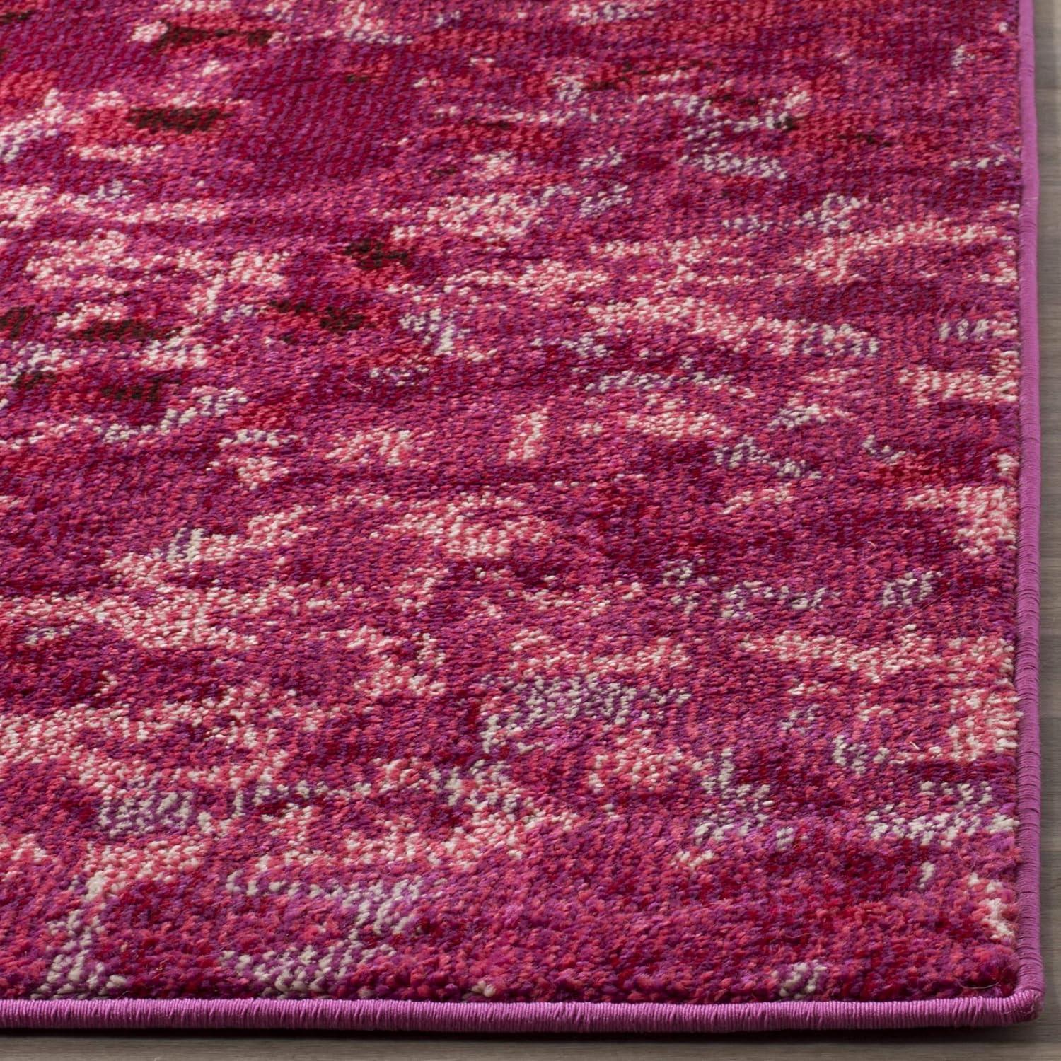 image:imageSAFAVIEH Monaco Collection Area Rug 8 x 10 Pink amp Multi Boho Chic Abstract Watercolor Design NonShedding amp Easy Care Ideal for High Traffic Areas in Living Room Bedroom MNC225DFuchsia