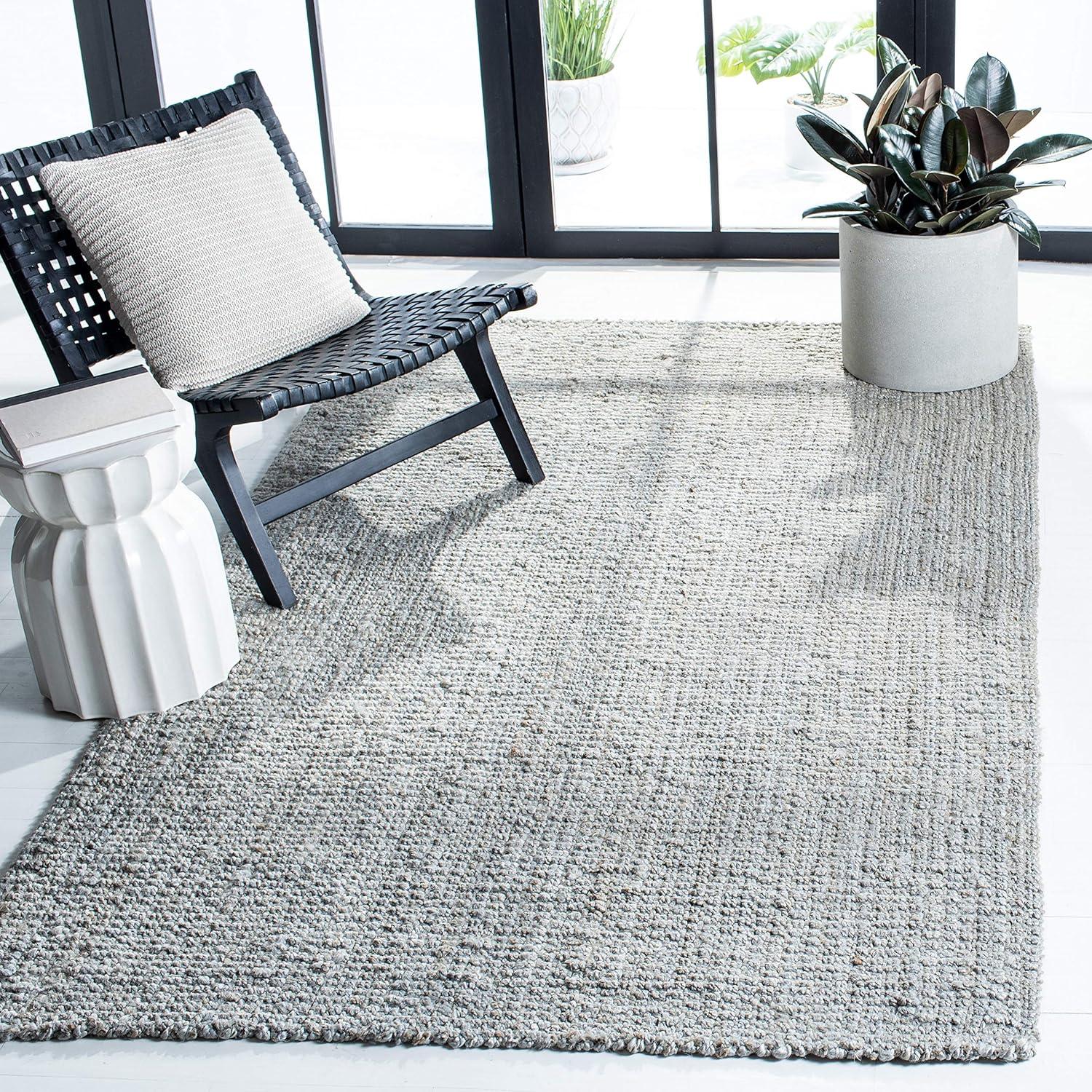 image:imageSAFAVIEH Natural Fiber Collection Area Rug 5 x 8 Green amp Grey Handmade Farmhouse Jute Ideal for High Traffic Areas in Living Room Bedroom NF730BGrey